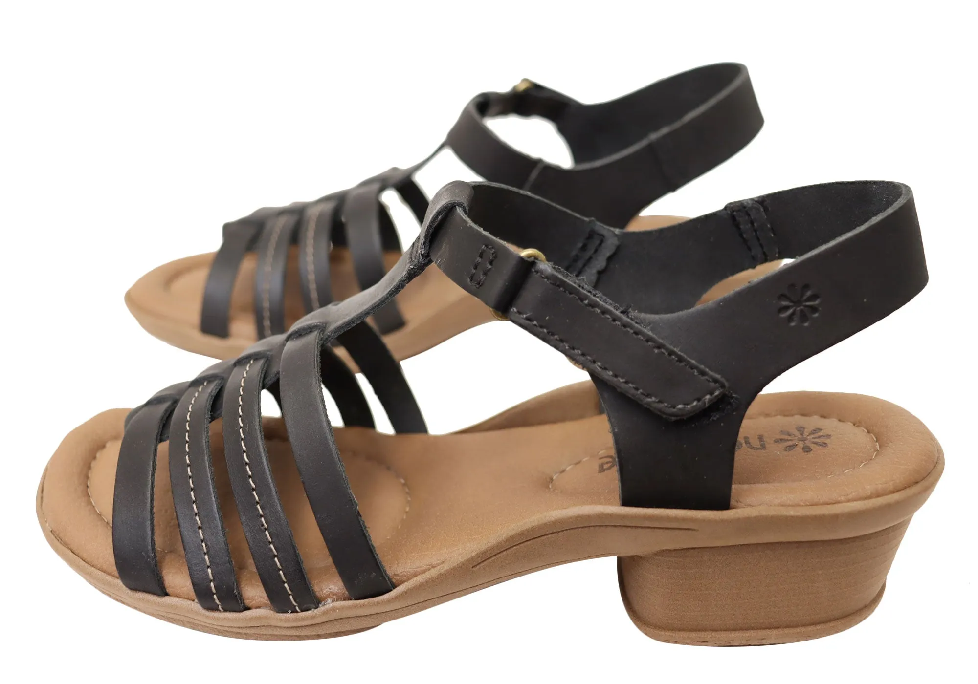 New Face Jaslyn Womens Brazilian Comfortable Leather Low Heel Sandals New Face Shoes