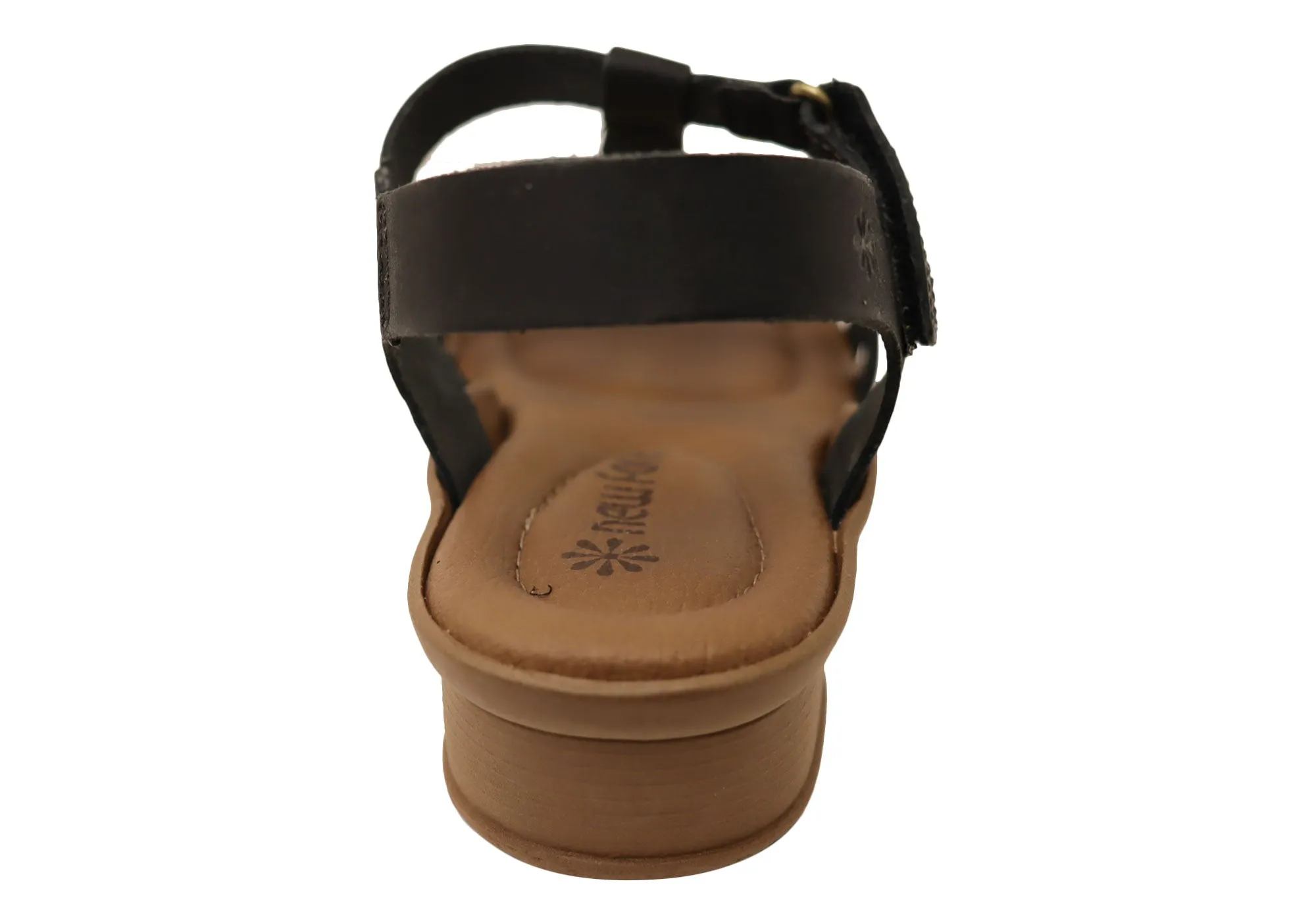 New Face Jaslyn Womens Brazilian Comfortable Leather Low Heel Sandals New Face Shoes