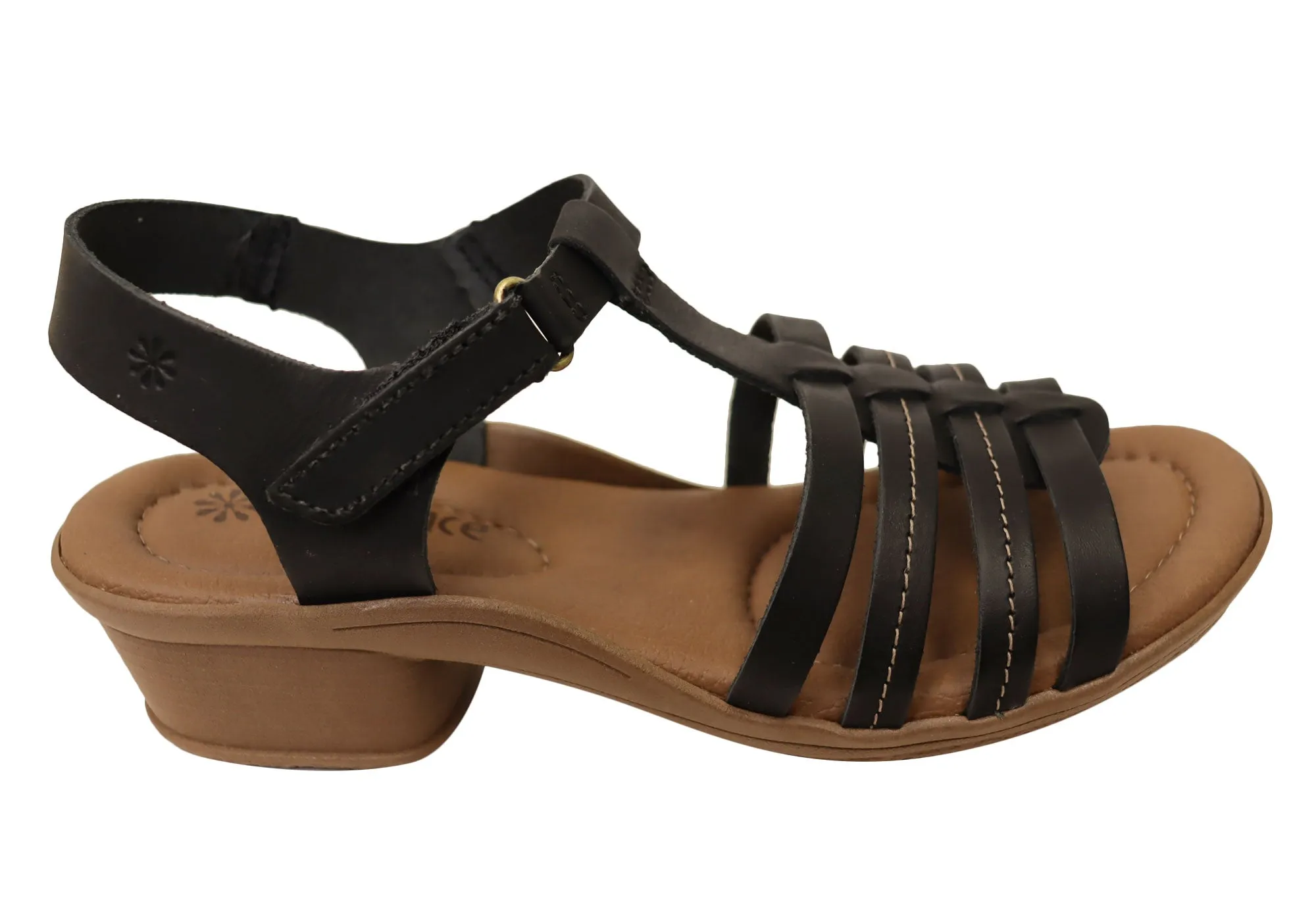 New Face Jaslyn Womens Brazilian Comfortable Leather Low Heel Sandals New Face Shoes