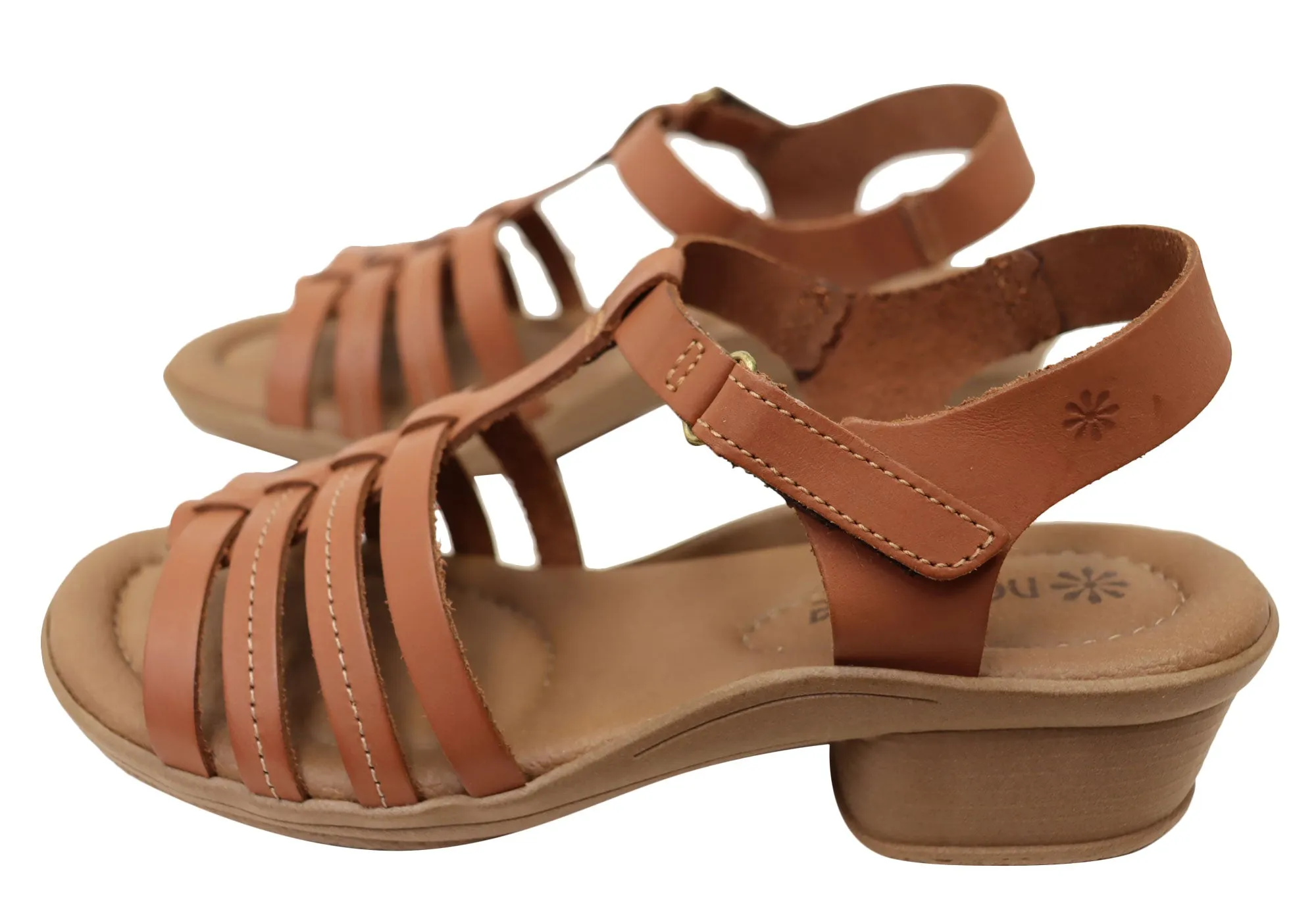New Face Jaslyn Womens Brazilian Comfortable Leather Low Heel Sandals New Face Shoes