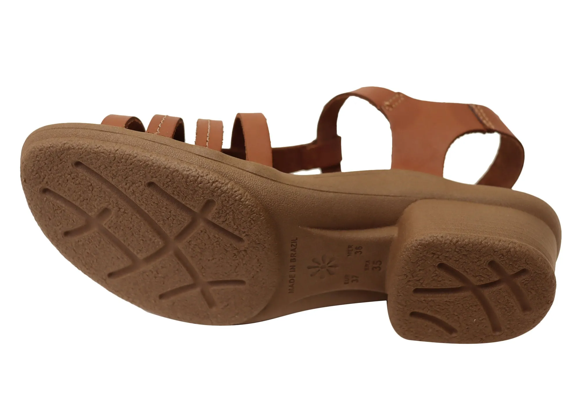 New Face Jaslyn Womens Brazilian Comfortable Leather Low Heel Sandals New Face Shoes