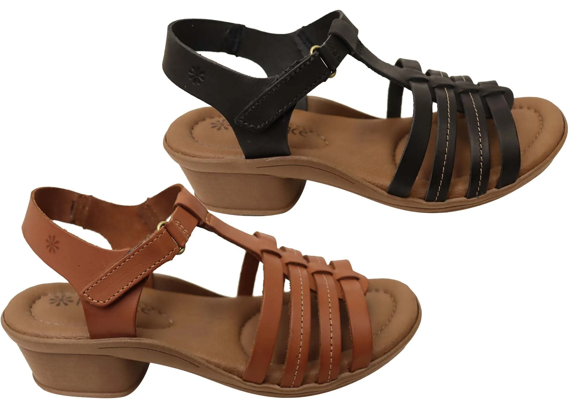 New Face Jaslyn Womens Brazilian Comfortable Leather Low Heel Sandals New Face Shoes
