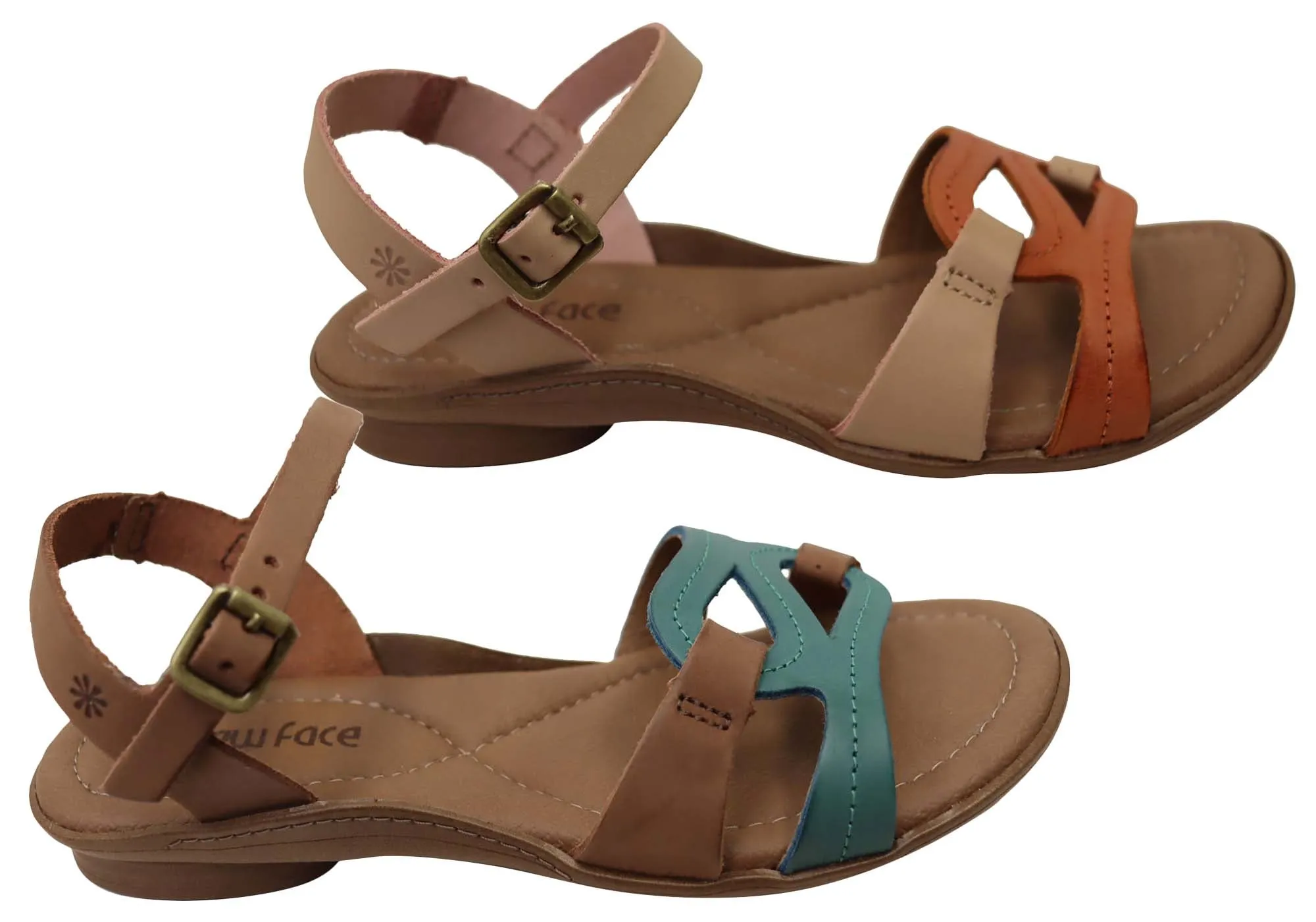 New Face Leni Womens Comfortable Leather Sandals Made In Brazil New Face Shoes