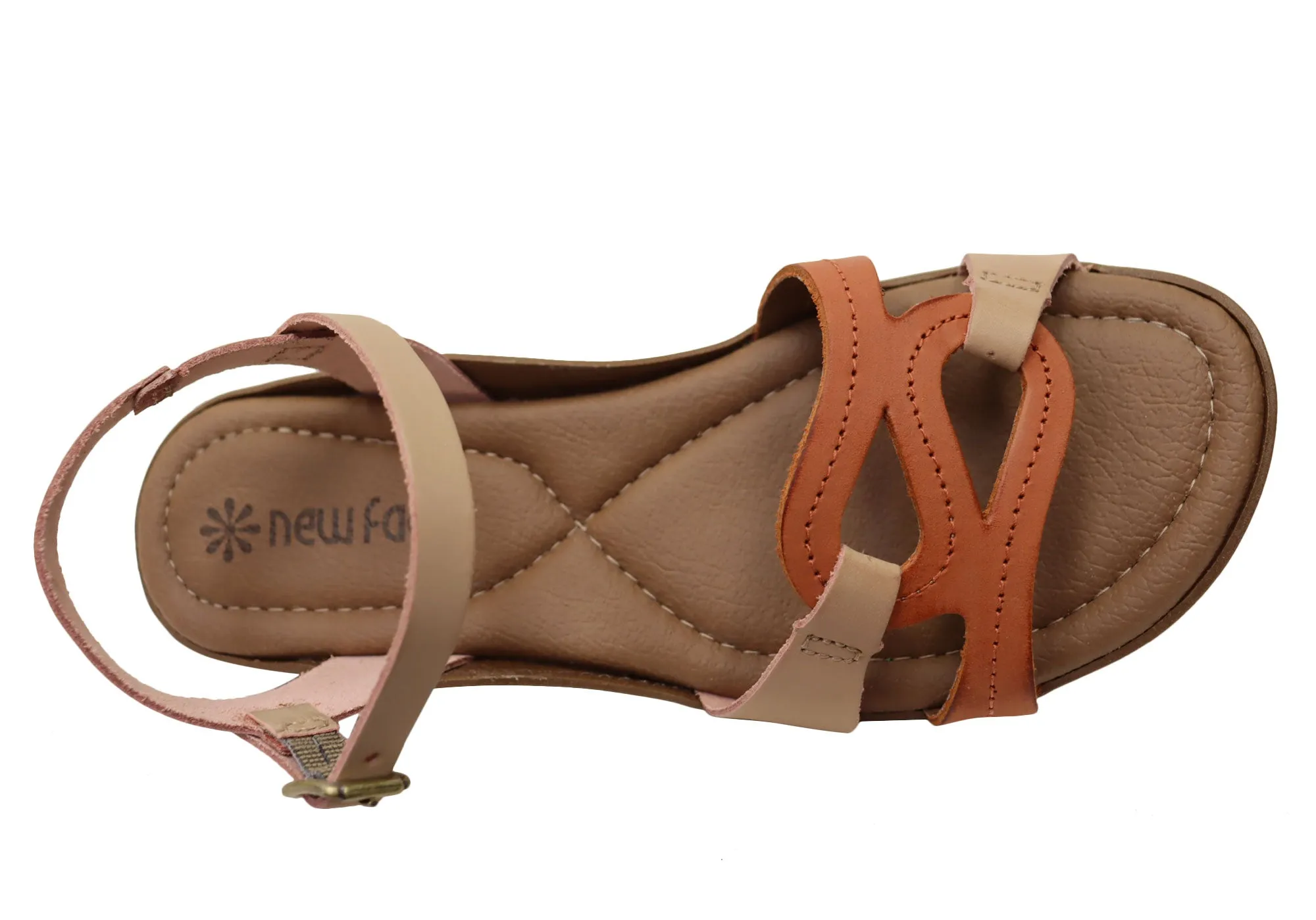 New Face Leni Womens Comfortable Leather Sandals Made In Brazil New Face Shoes