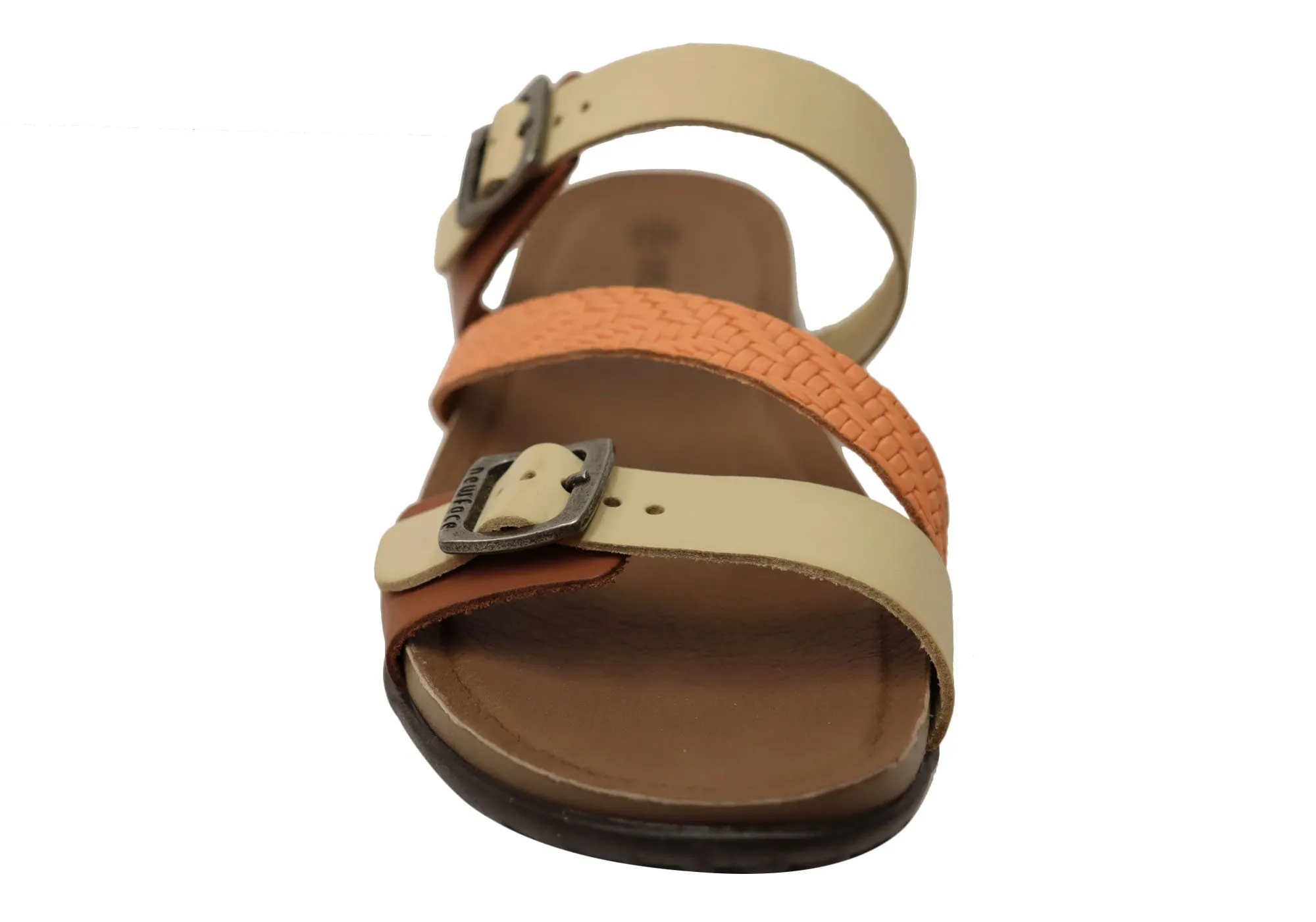 New Face Maxime Womens Comfort Leather Slides Sandals Made In Brazil New Face Shoes