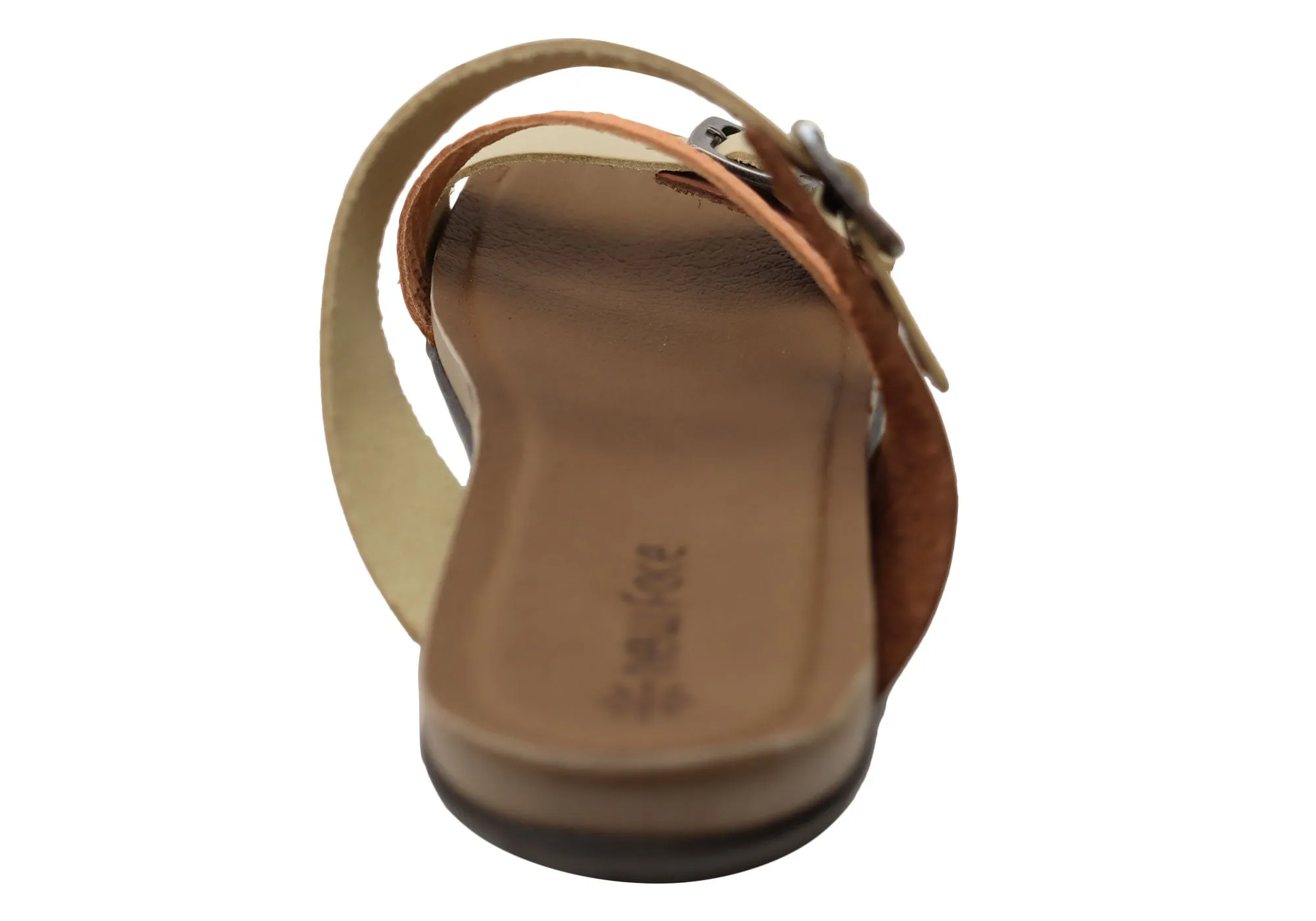 New Face Maxime Womens Comfort Leather Slides Sandals Made In Brazil New Face Shoes