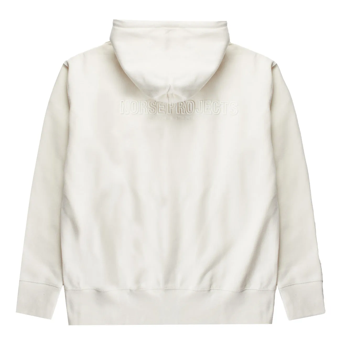 Norse Projects Arne Relaxed Organic Brushed Fleece N Logo Hoodie Ecru