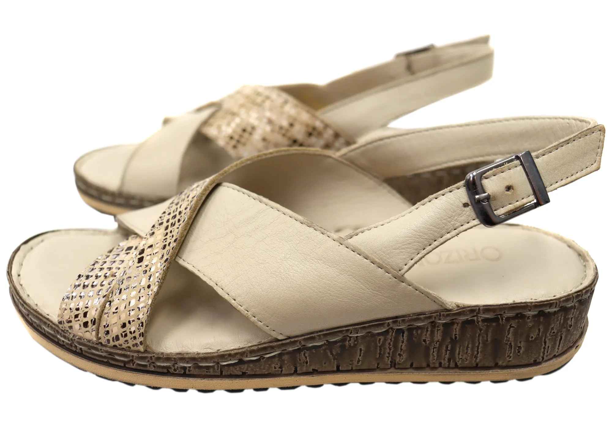 Orizonte Darita Womens Comfortable European Leather Sandals Orizonte Shoes