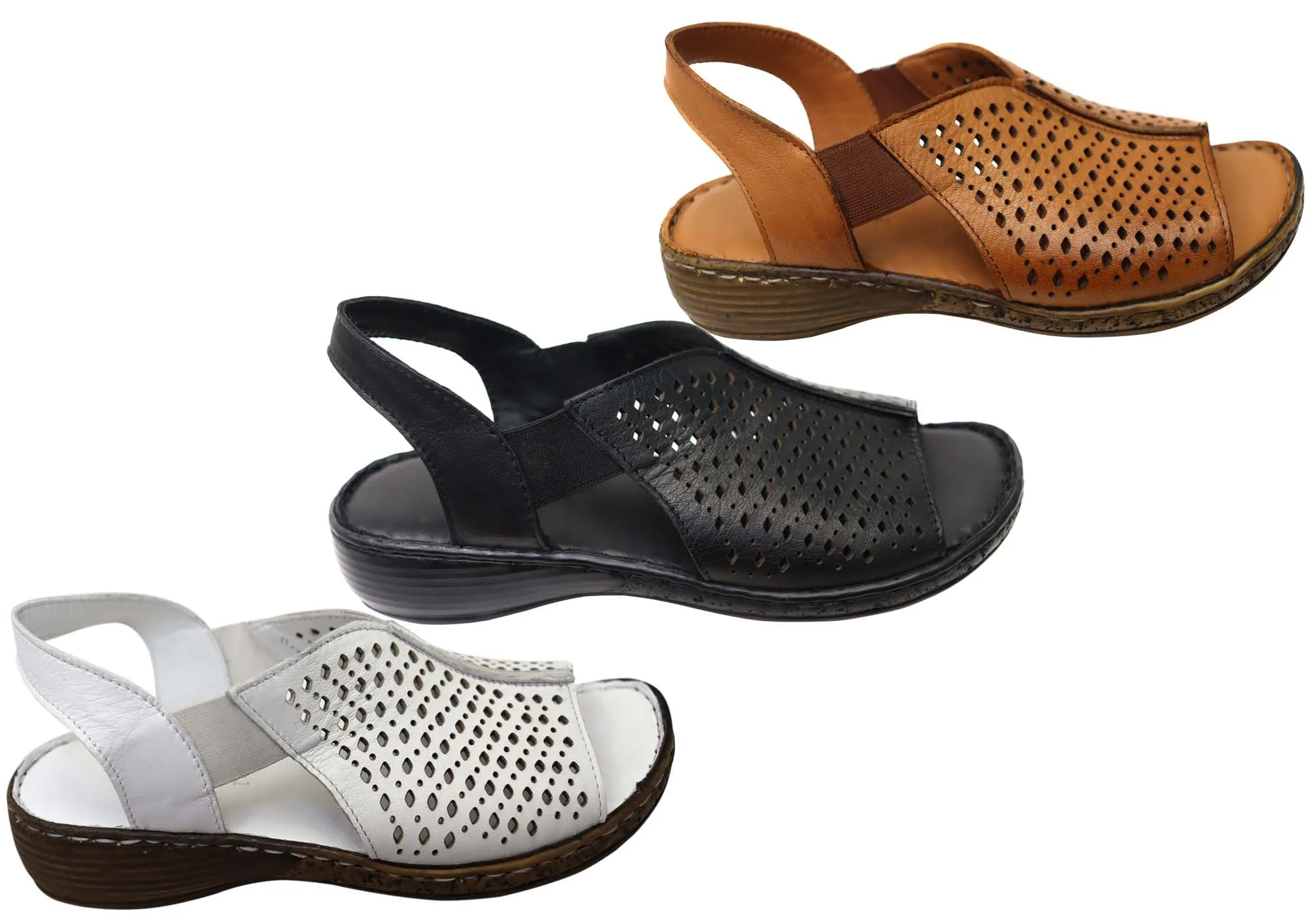 Orizonte Marlee Womens Comfortable European Leather Sandals Orizonte Shoes