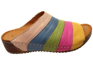 Orizonte Mimi Womens European Comfortable Leather Slides Sandals Orizonte Shoes