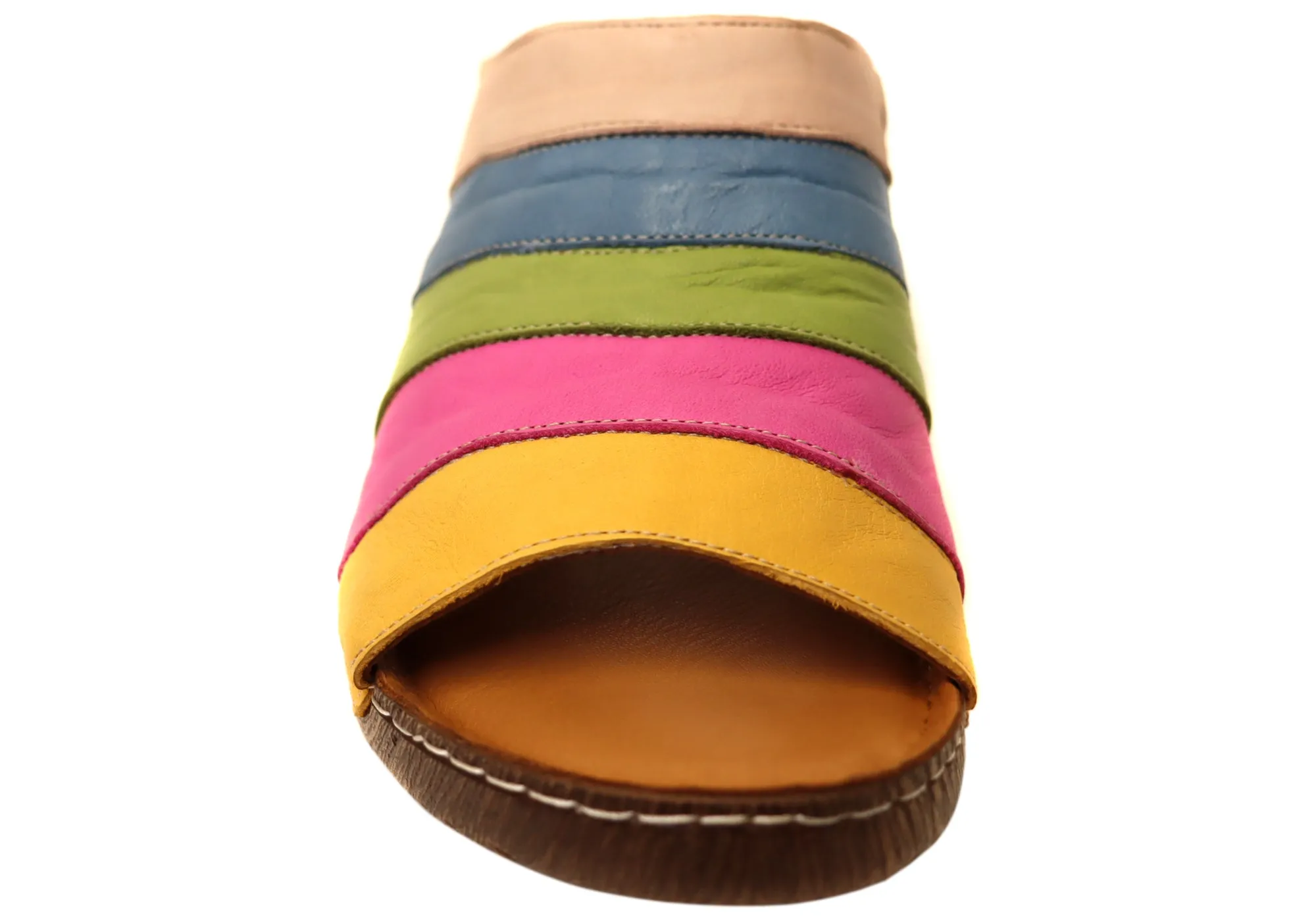 Orizonte Mimi Womens European Comfortable Leather Slides Sandals Orizonte Shoes