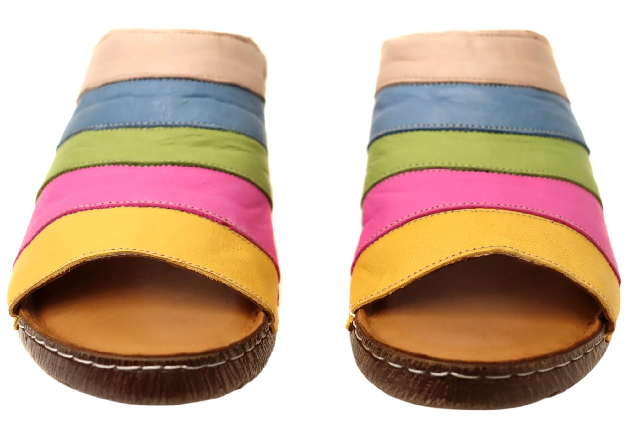 Orizonte Mimi Womens European Comfortable Leather Slides Sandals Orizonte Shoes