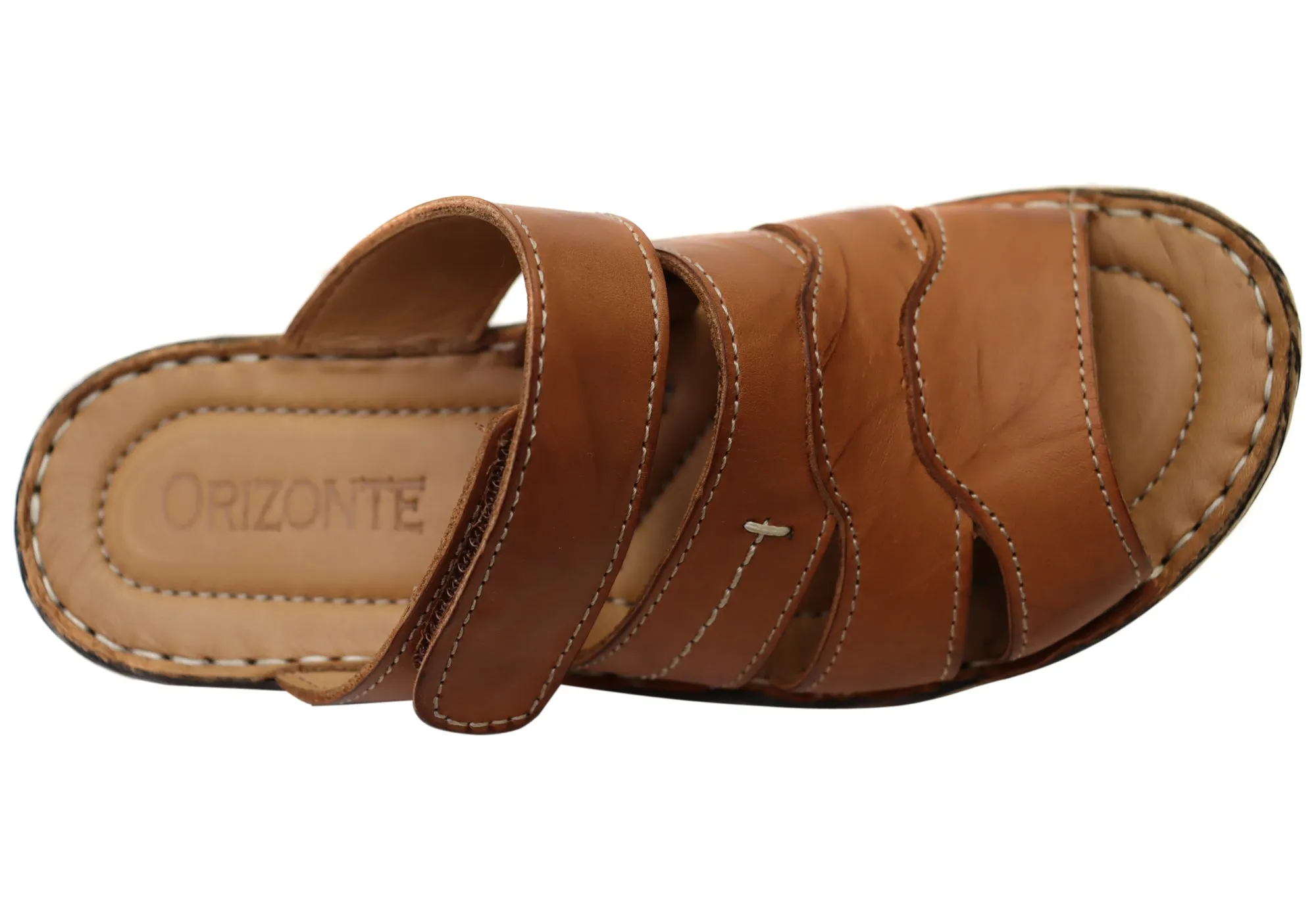 Orizonte Toranto Womens Comfortable European Leather Slides Sandals Orizonte Shoes
