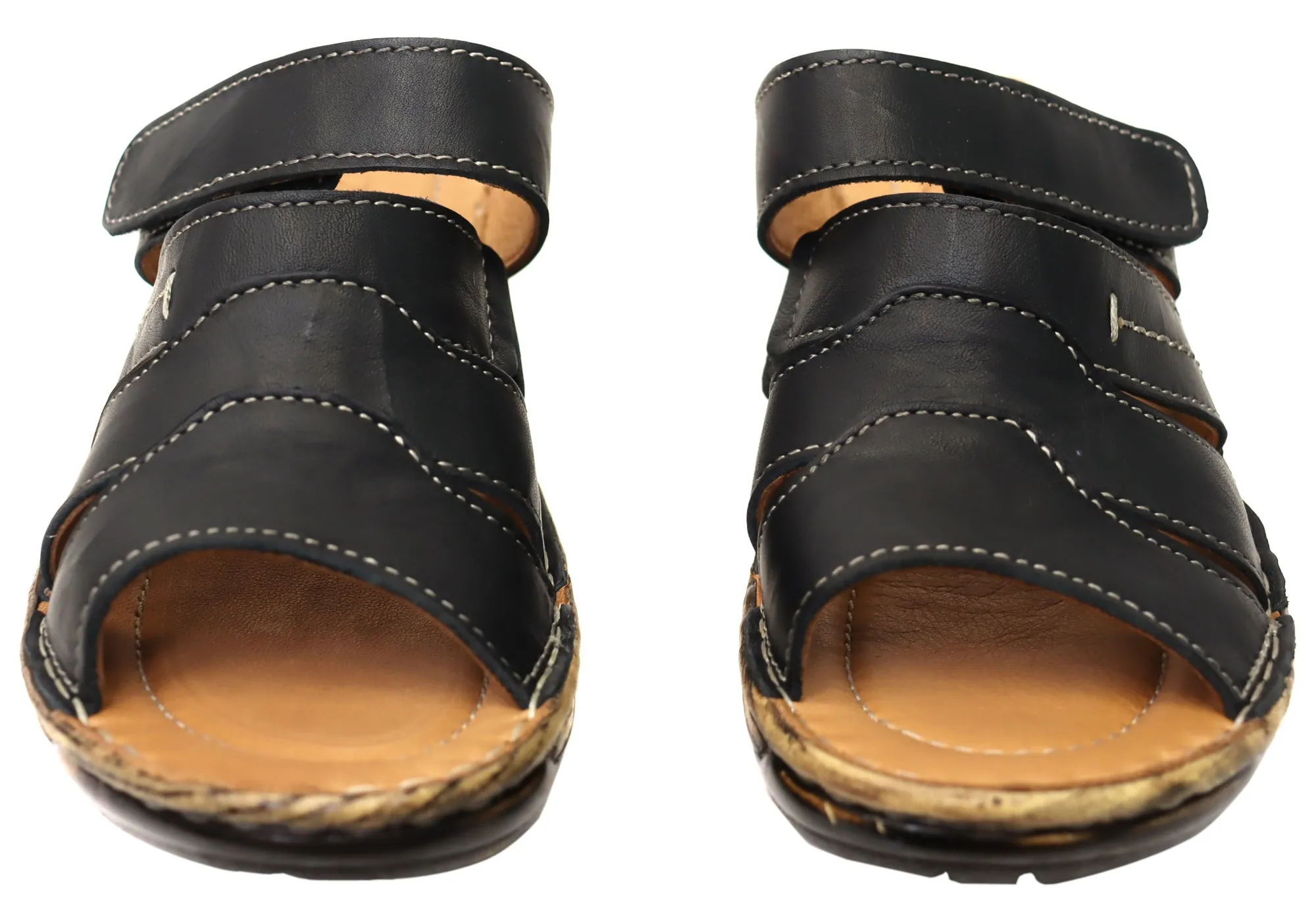 Orizonte Toranto Womens Comfortable European Leather Slides Sandals Orizonte Shoes