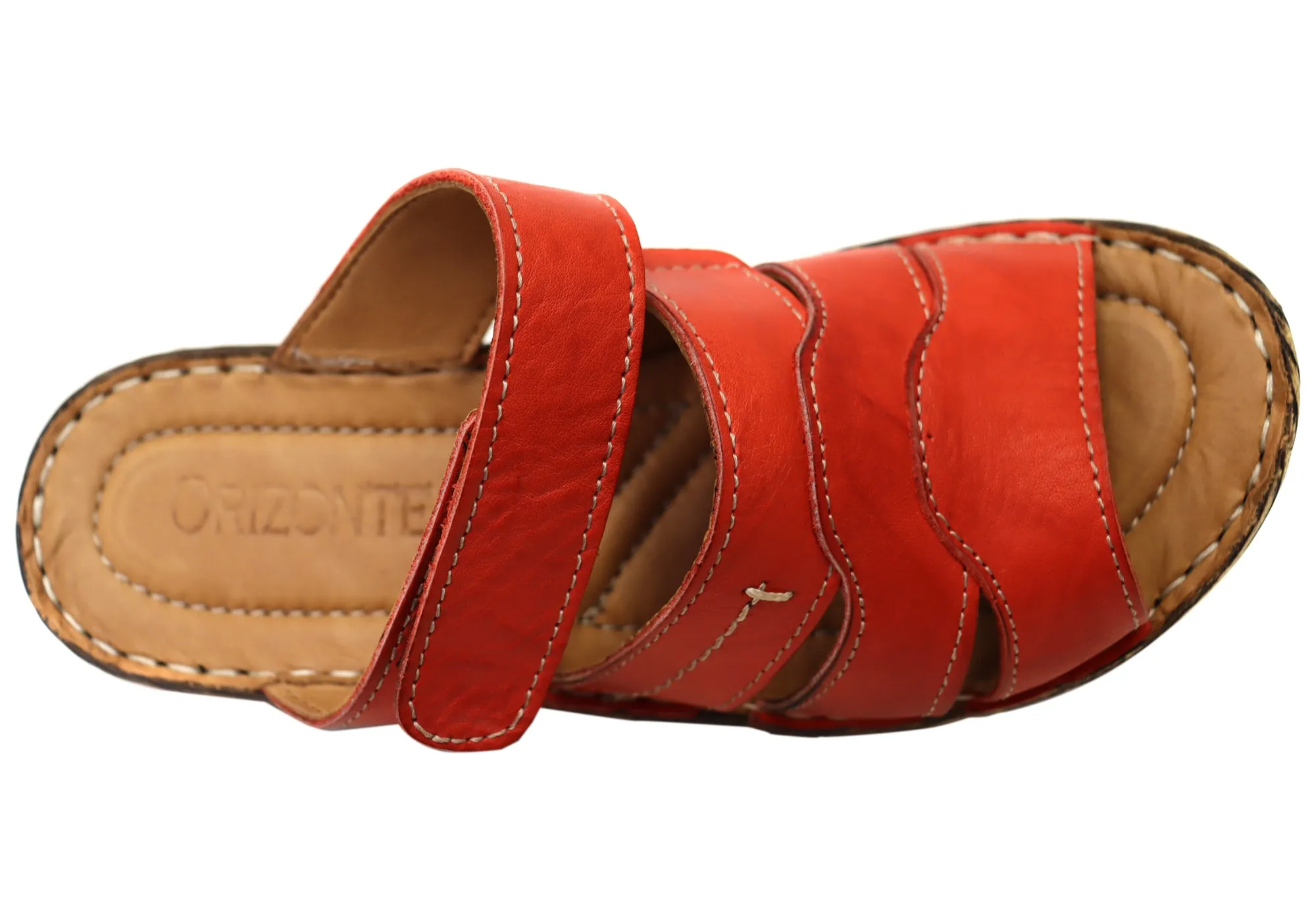 Orizonte Toranto Womens Comfortable European Leather Slides Sandals Orizonte Shoes