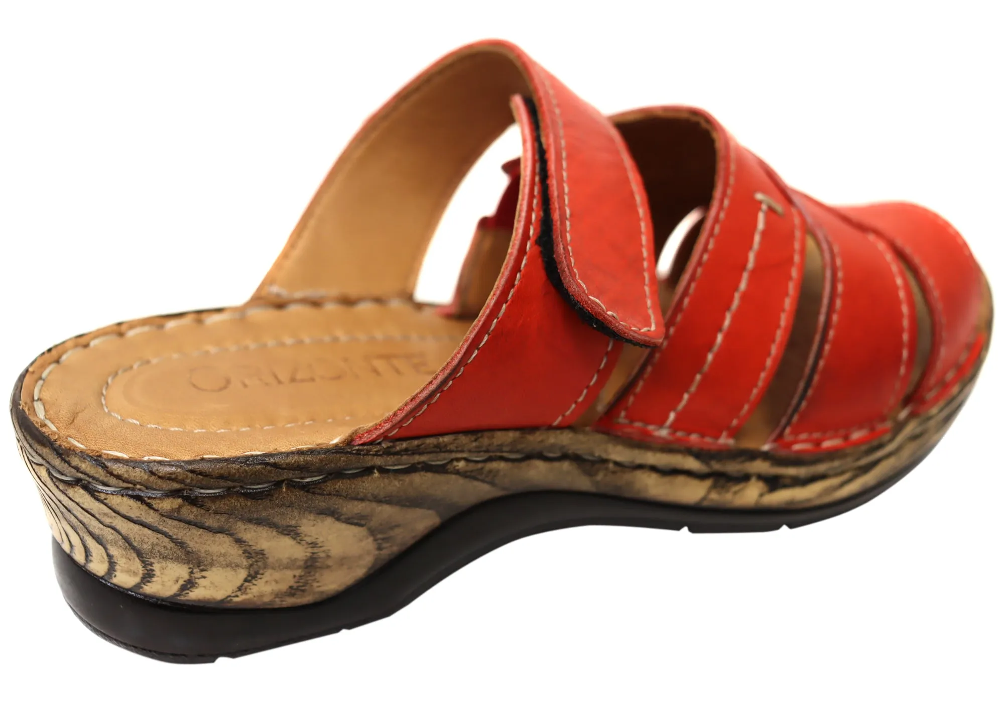 Orizonte Toranto Womens Comfortable European Leather Slides Sandals Orizonte Shoes