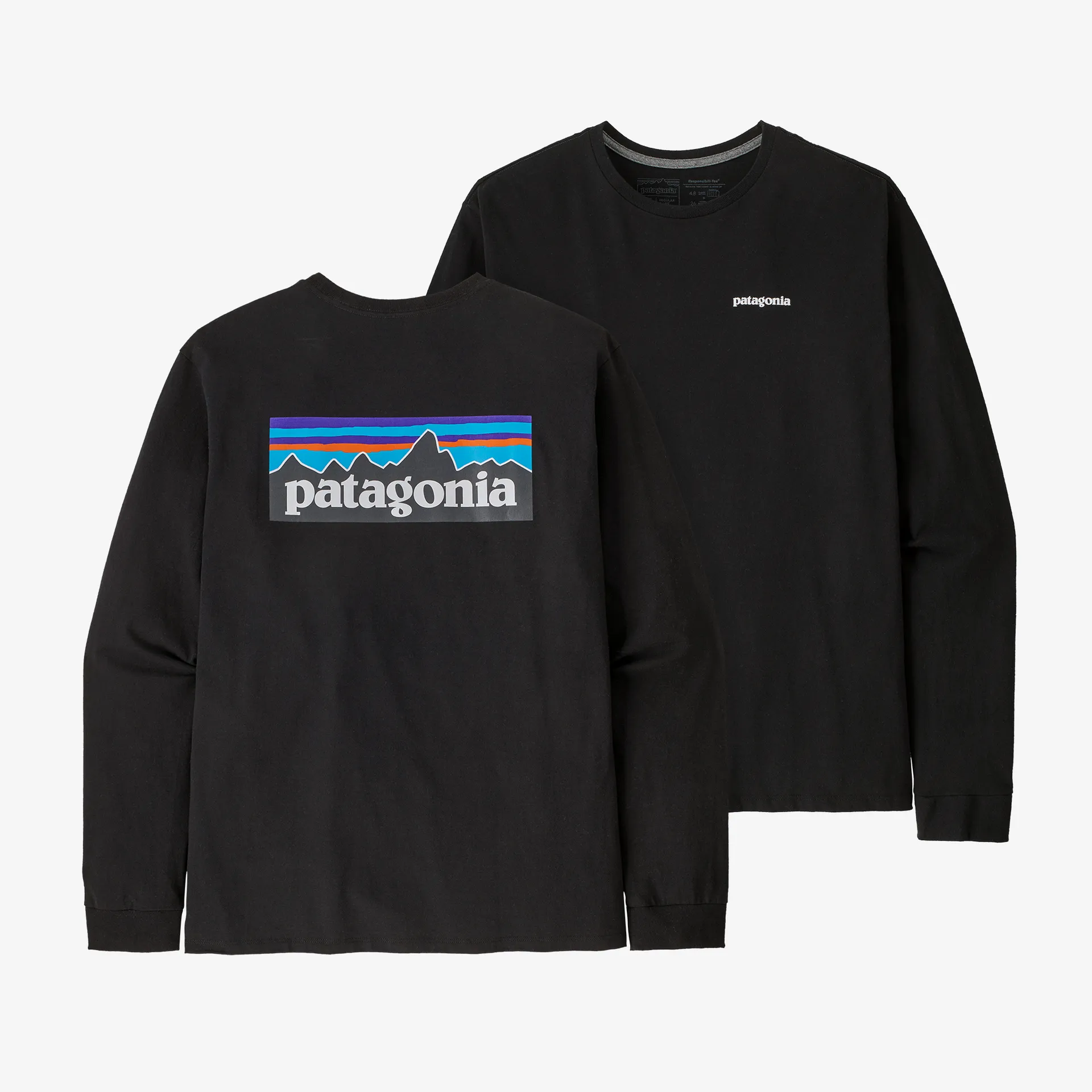 Patagonia Mens T-Shirts Men's Long-Sleeved P-6 Logo Responsibili-Tee®