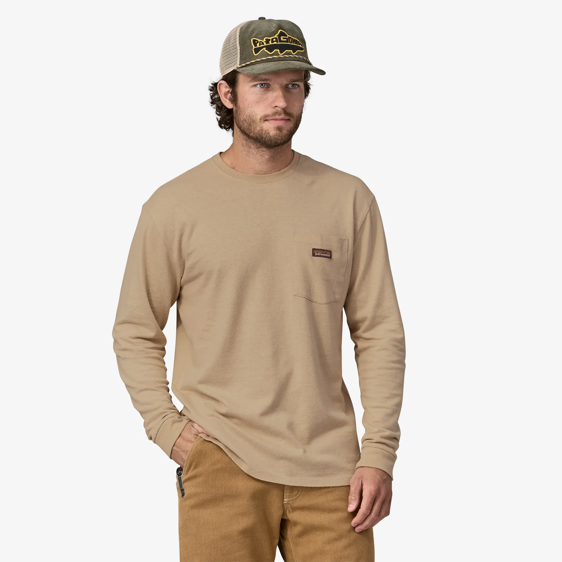 Patagonia Mens T-Shirts Men's Long-Sleeved Work Pocket T-Shirt
