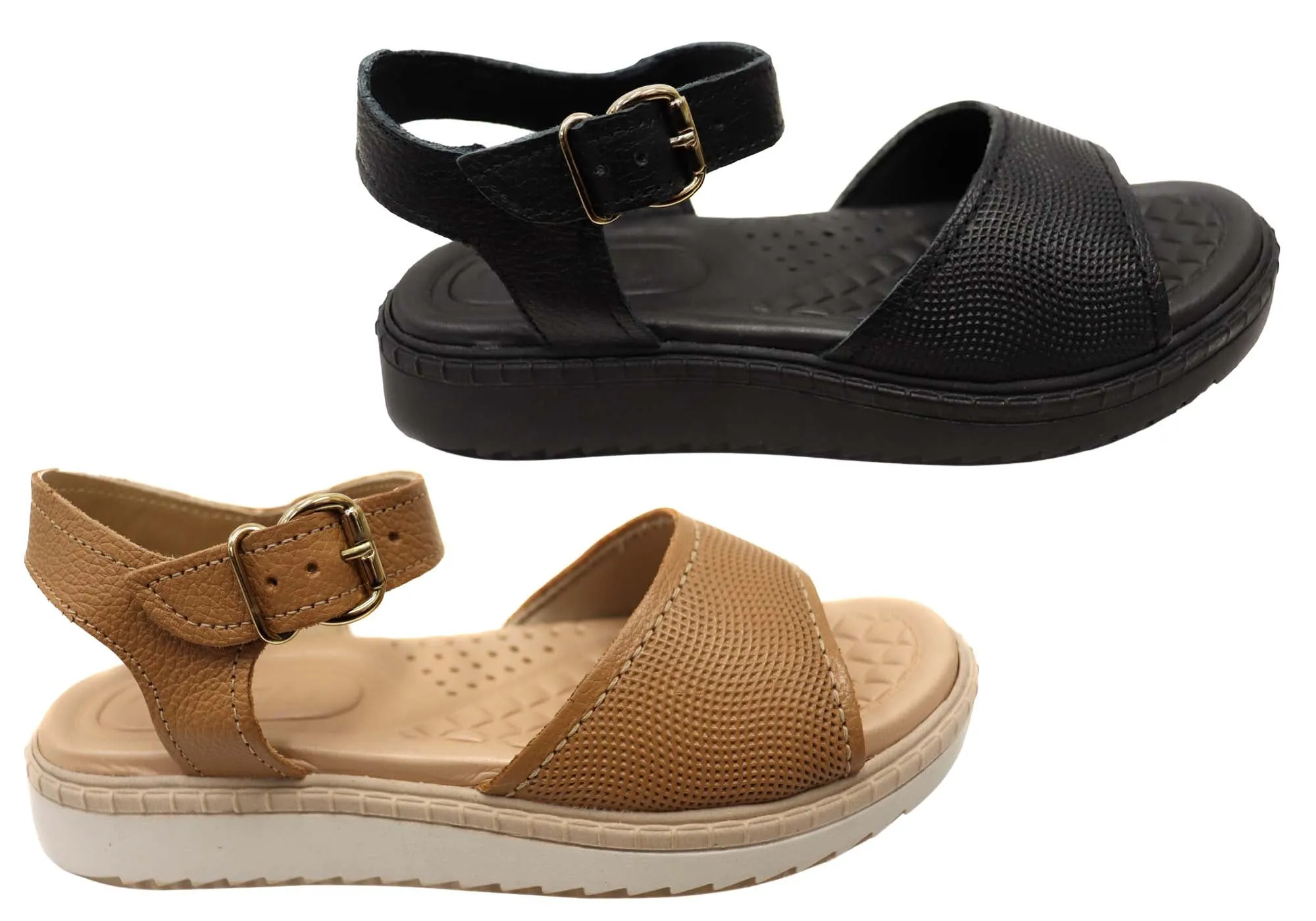 Pegada Vayano Womens Comfortable Leather Sandals Made In Brazil Pegada Shoes