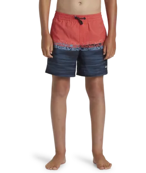 Quiksilver Clothing Boys Everyday Wordblock Volley Shorts in Cayenne
