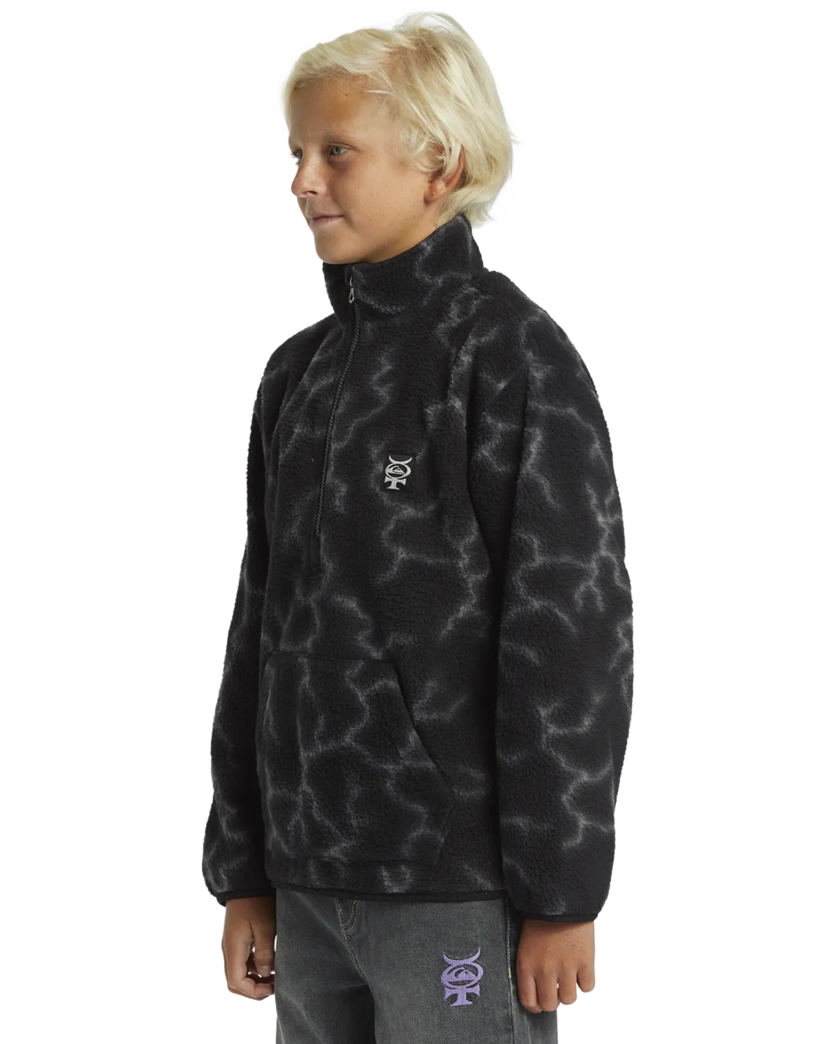 Quiksilver Clothing Boys Mercury Sherpa Fleece Jacket in Black