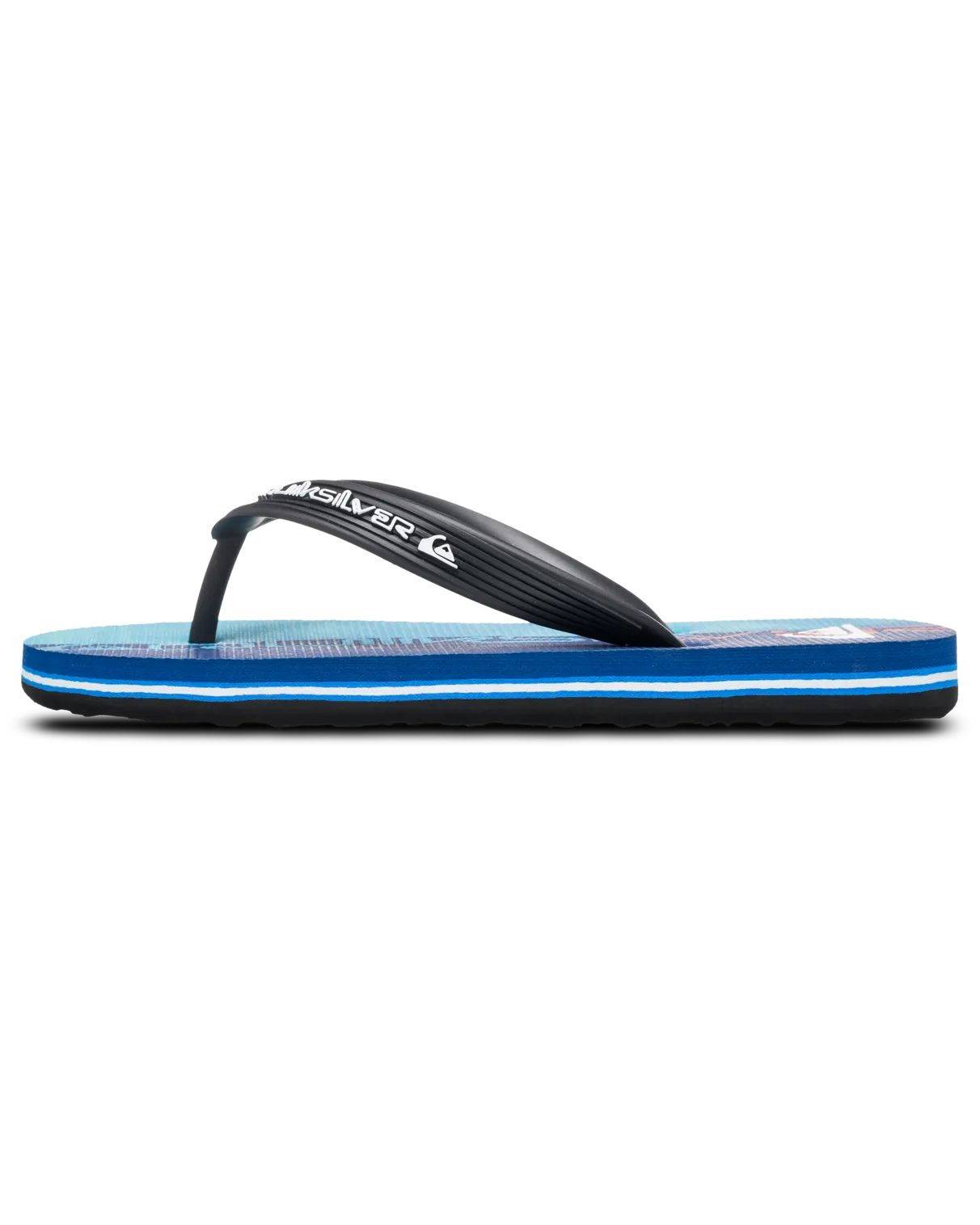 Quiksilver Clothing Boys Molokai Art 25 Flip Flops in Nebulas Blue Wordblock