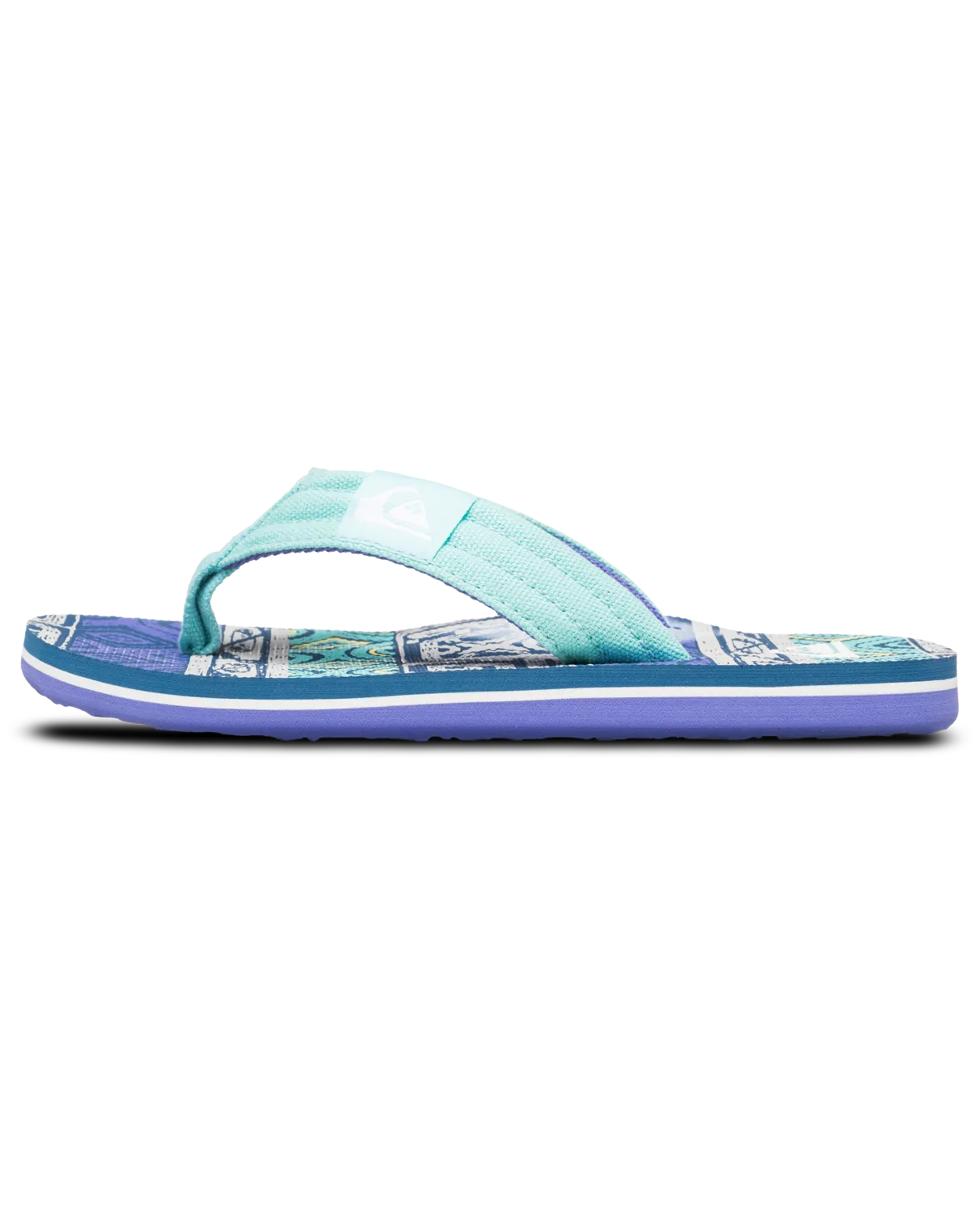Quiksilver Clothing Boys Molokai Layback II Flip Flops in Dusted Peri Global Heat