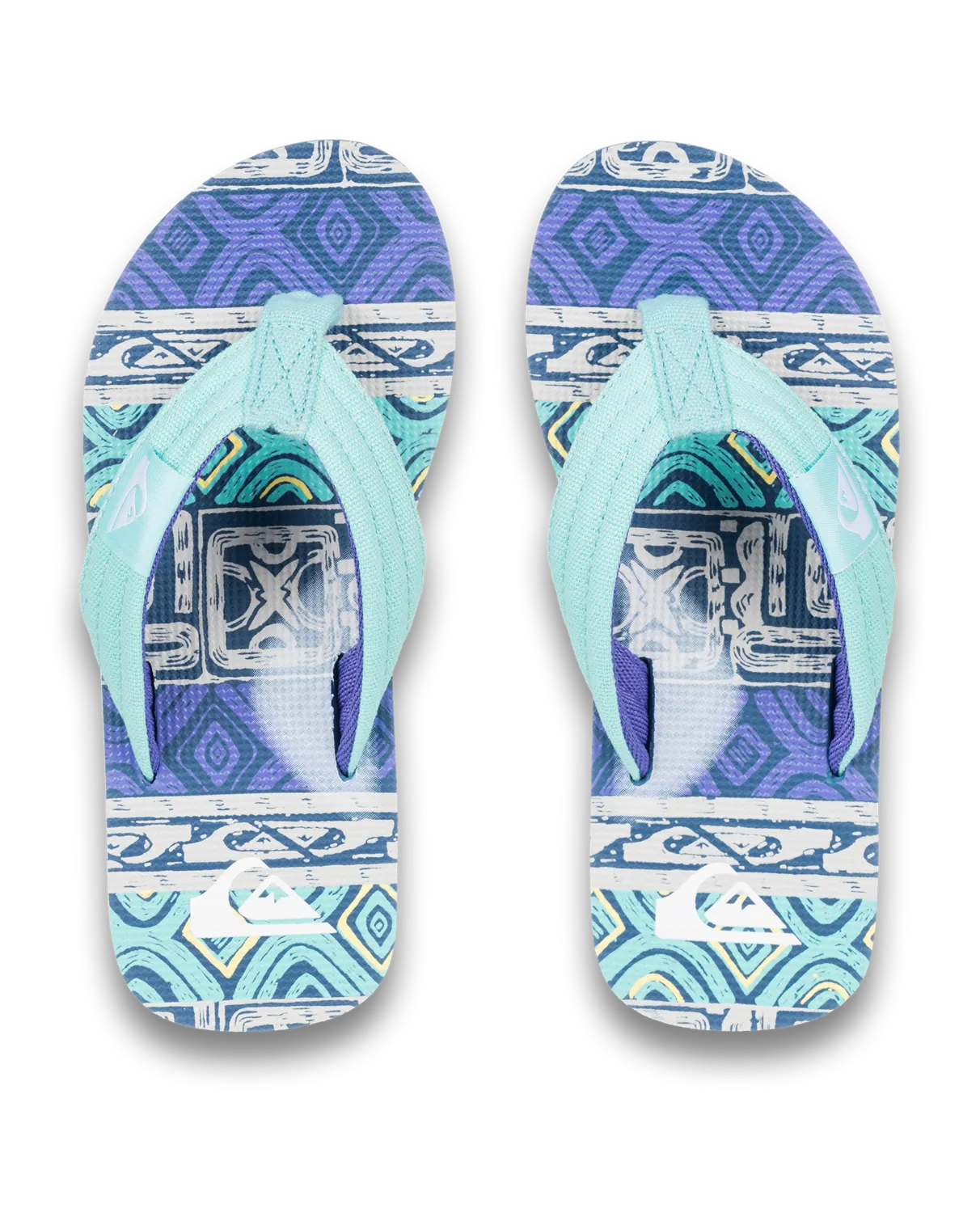 Quiksilver Clothing Boys Molokai Layback II Flip Flops in Dusted Peri Global Heat