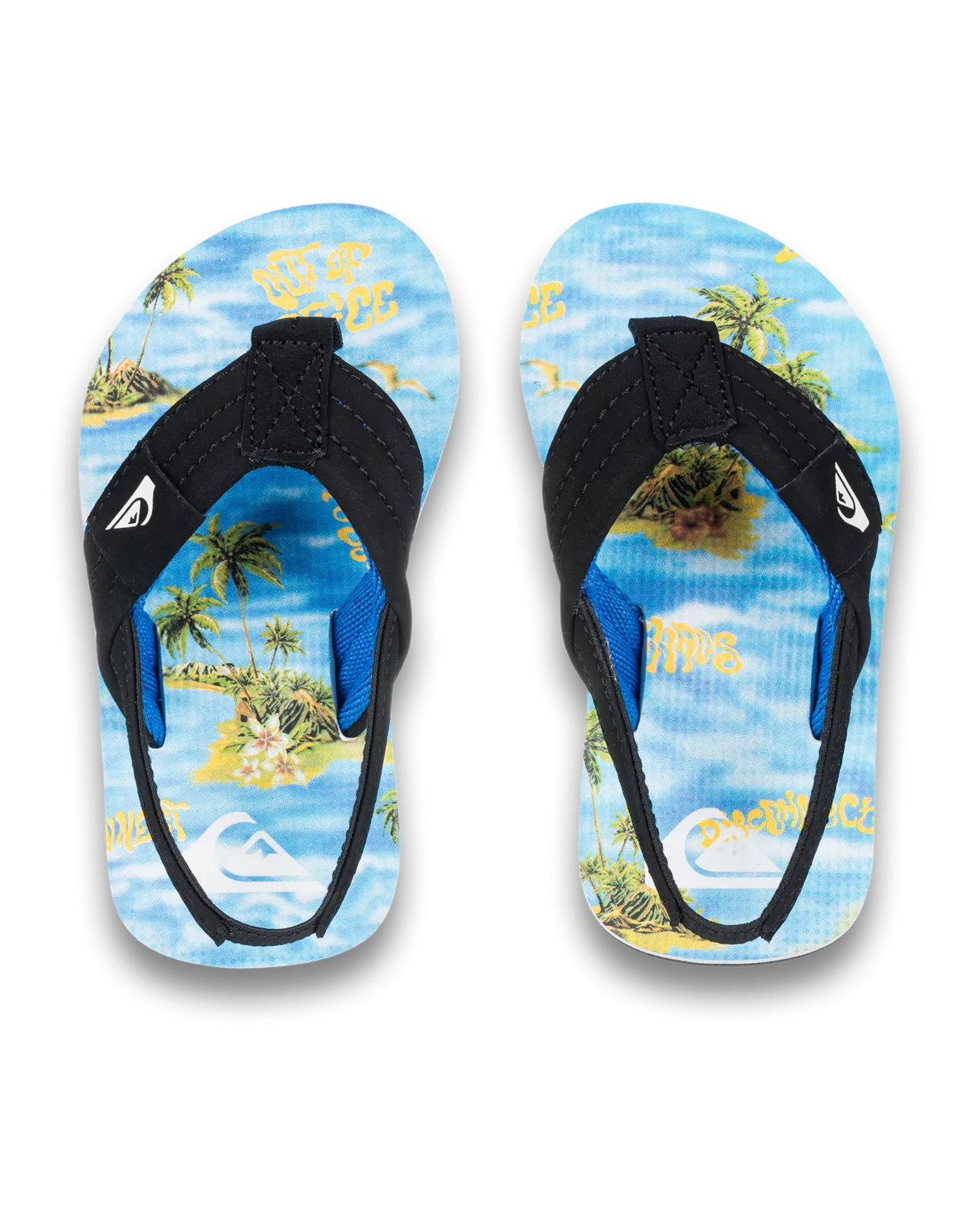 Quiksilver Clothing Boys Molokai Layback Toddler Flip Flops in Coronet Blue Naturama