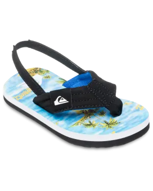 Quiksilver Clothing Boys Molokai Layback Toddler Flip Flops in Coronet Blue Naturama