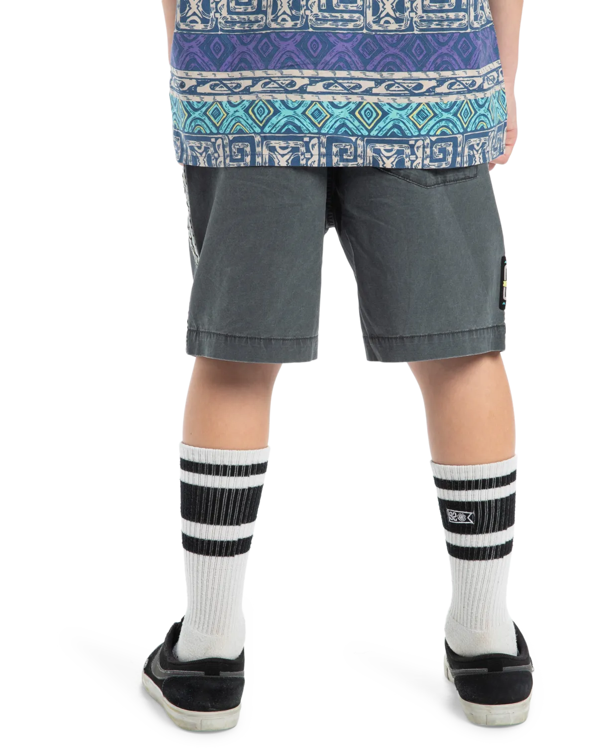 Quiksilver Clothing Boys Taxer Global Heat Walkshorts in Dark Shadow