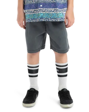 Quiksilver Clothing Boys Taxer Global Heat Walkshorts in Dark Shadow