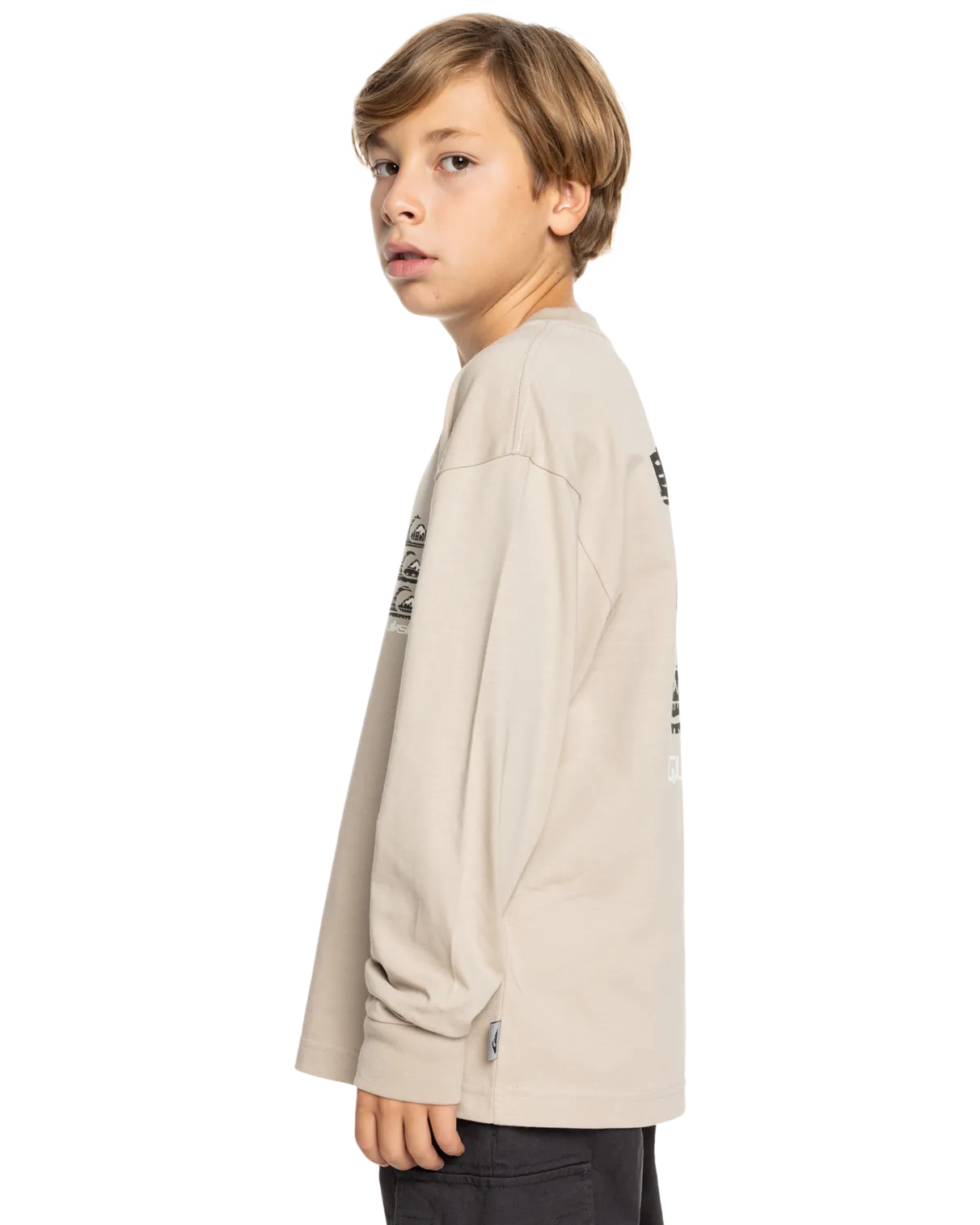 Quiksilver Clothing Boys Vintage Mix Long Sleeve T-Shirt in Plaza Taupe