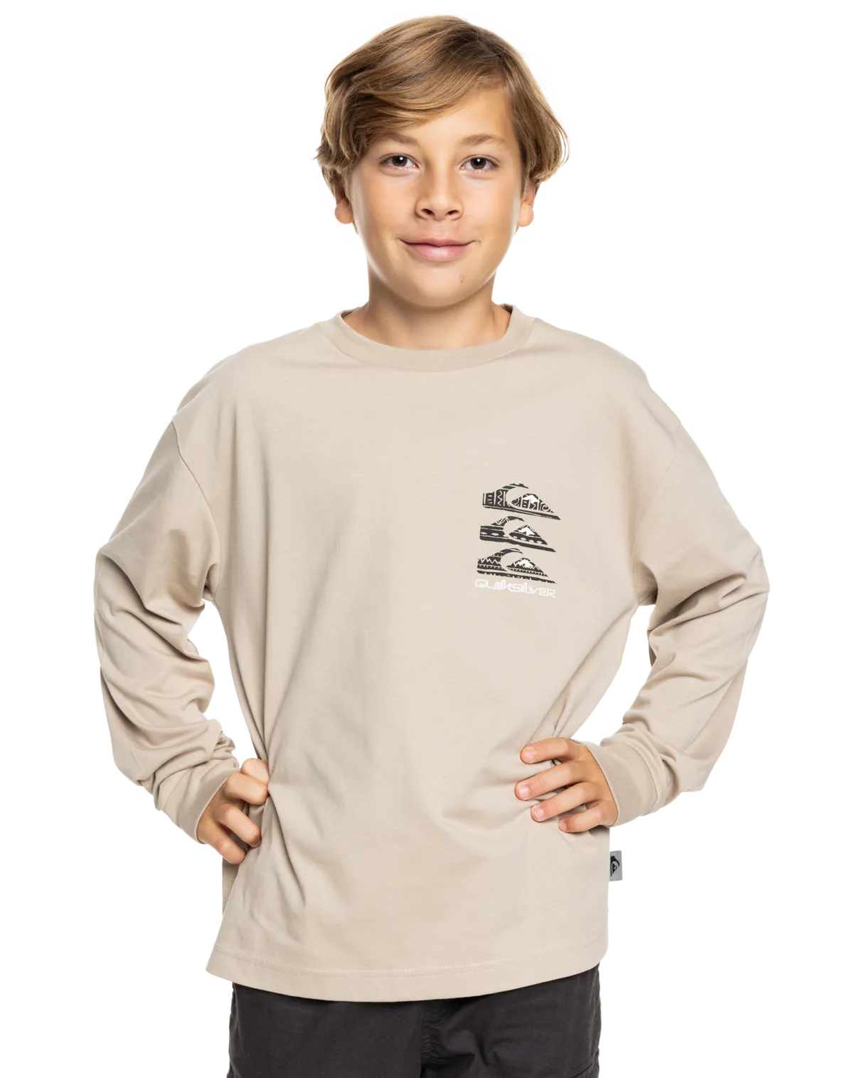 Quiksilver Clothing Boys Vintage Mix Long Sleeve T-Shirt in Plaza Taupe