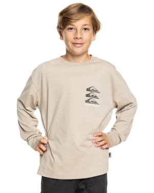 Quiksilver Clothing Boys Vintage Mix Long Sleeve T-Shirt in Plaza Taupe