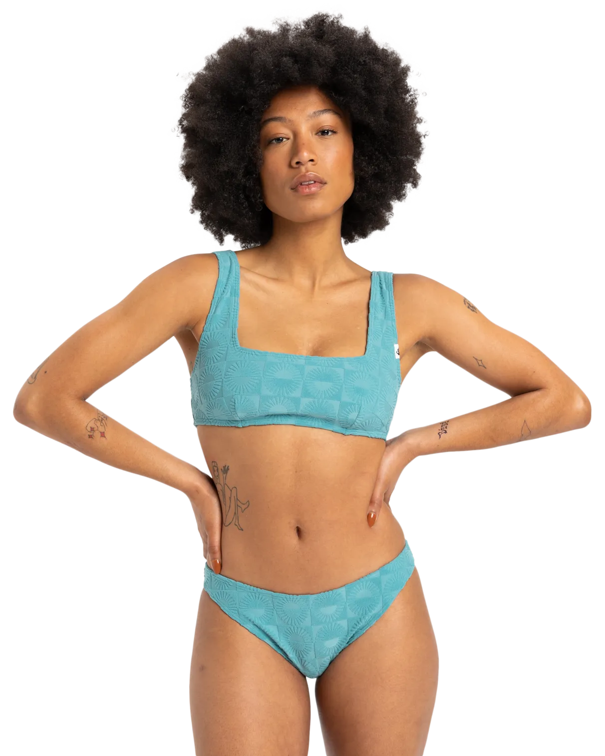 Quiksilver Clothing Dark Roy Cheeky Bikini Bottoms in Brittany Blue