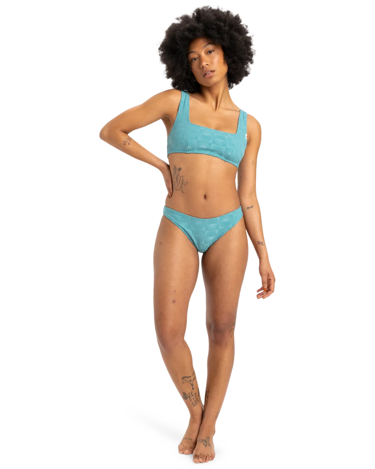 Quiksilver Clothing Dark Roy Cheeky Bikini Bottoms in Brittany Blue