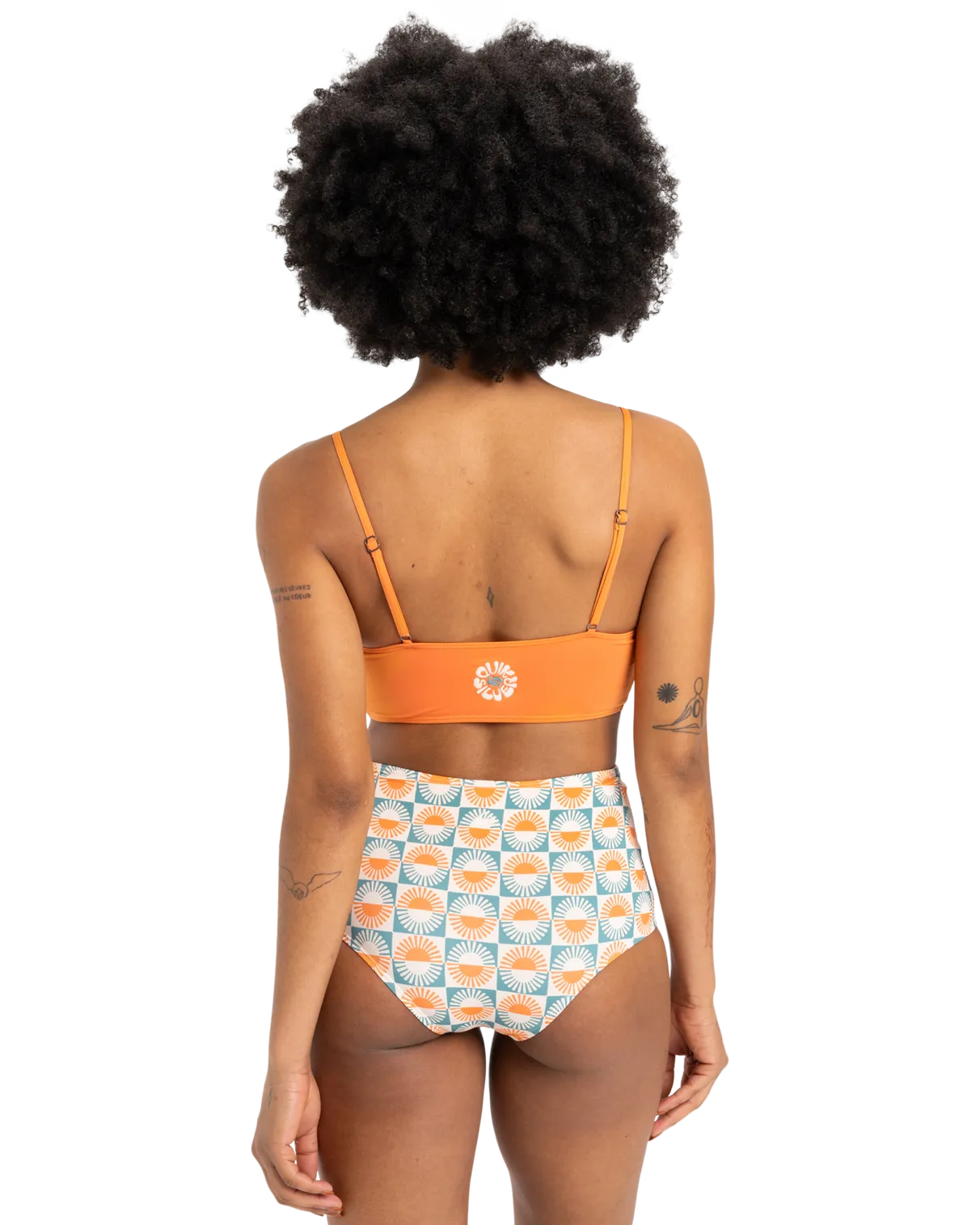Quiksilver Clothing Melly Hi Waist Surf Bikini Bottoms in Brittany Blue Florever