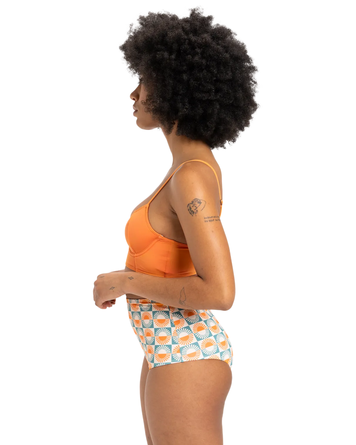 Quiksilver Clothing Melly Hi Waist Surf Bikini Bottoms in Brittany Blue Florever