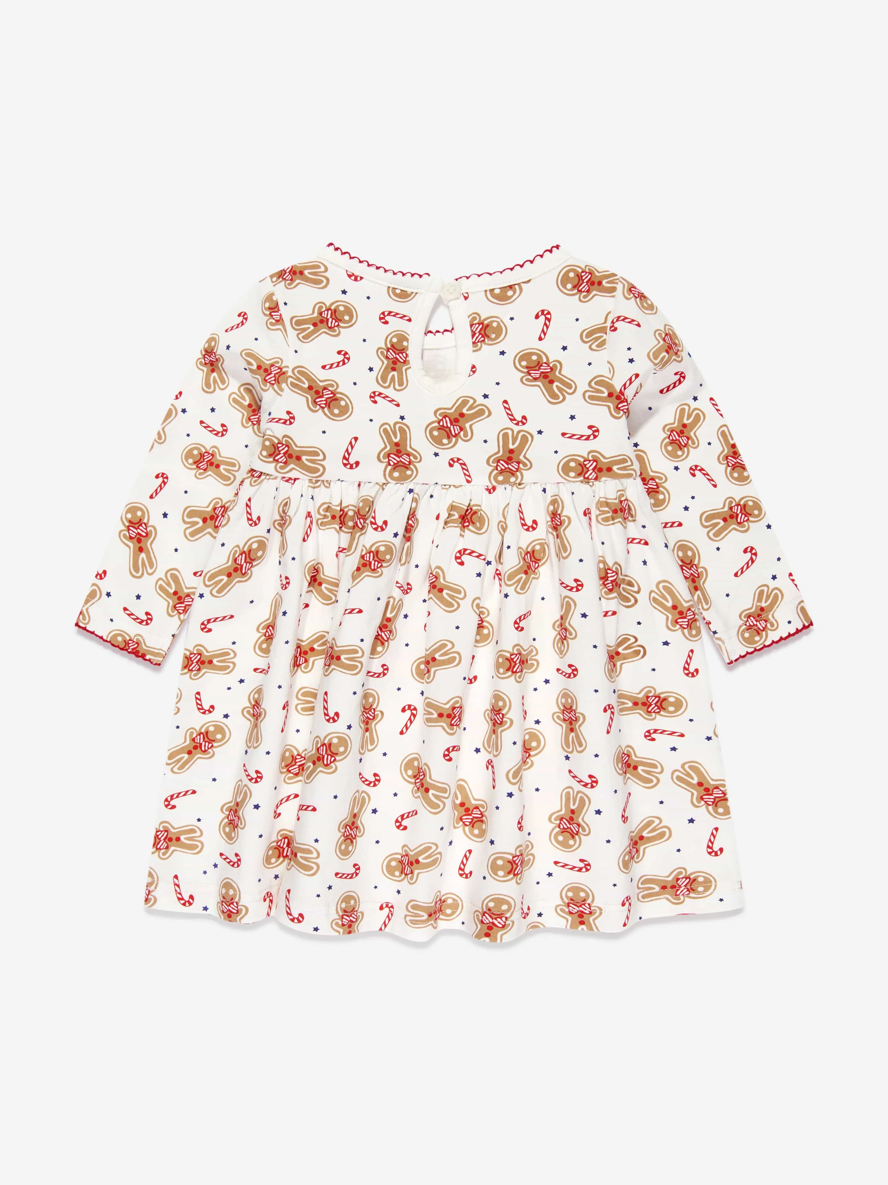 Rachel Riley Baby Girls Gingerbread Jersey Dress in White