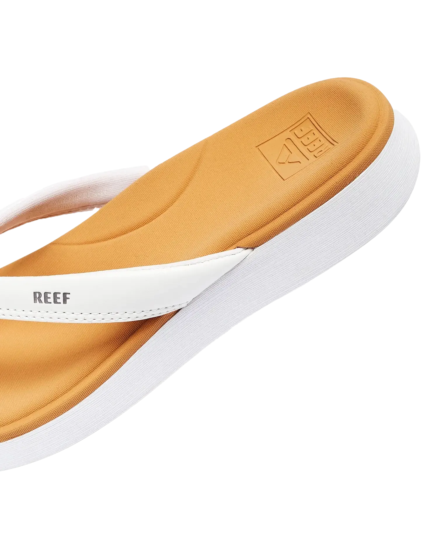 Reef Shoes Cushion Cloud Flip Flops in White & Tan