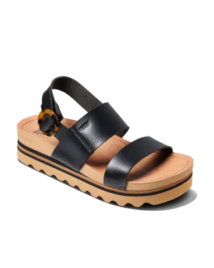 Reef Shoes Vista Hi Buckle Sandals in Black & Tan