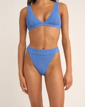 Rhythm Clothing Isla Rib Hi Banded Bikini Bottoms in Cornflower