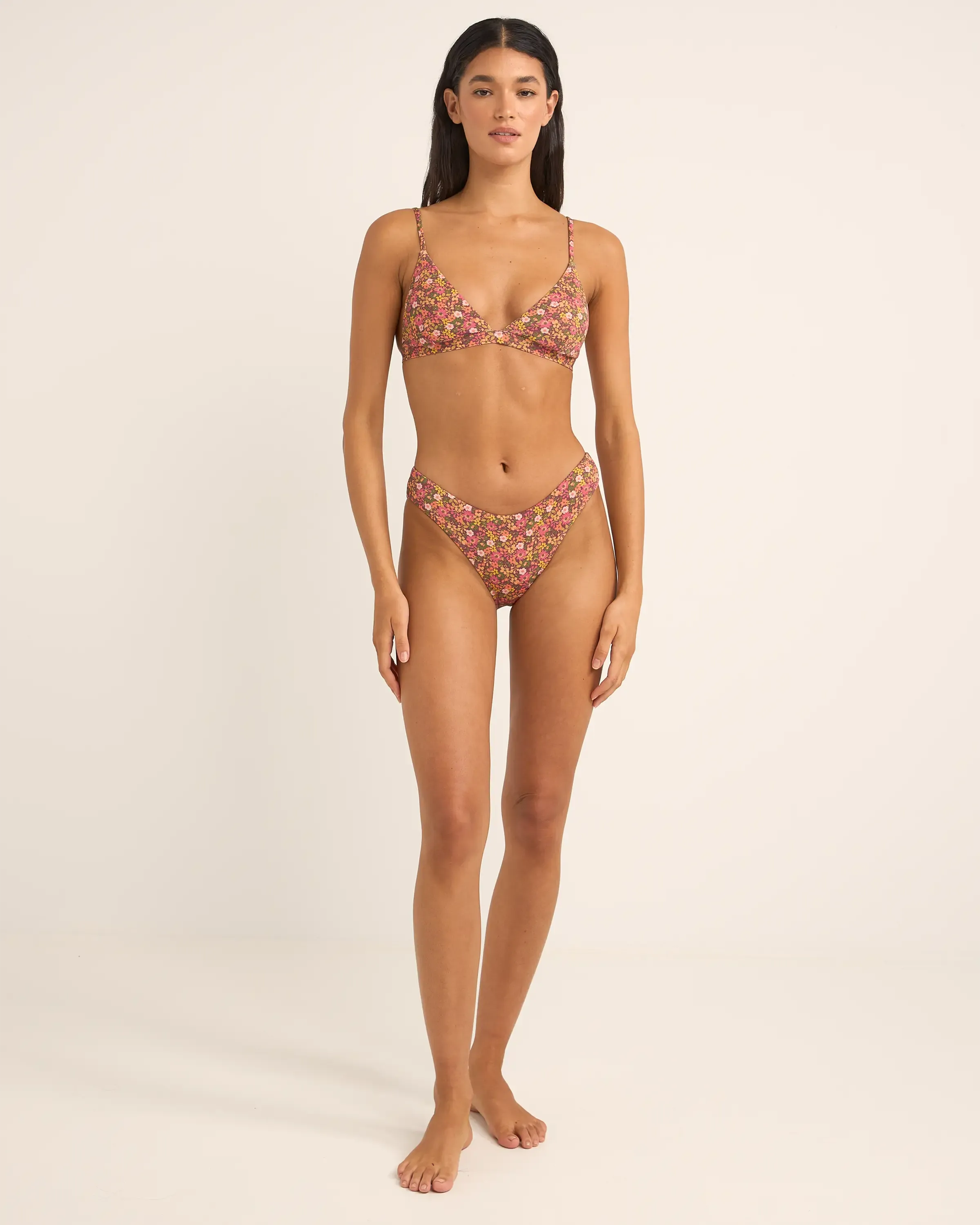 Rhythm Clothing Marie Floral Holiday Bikini Bottoms in Pink