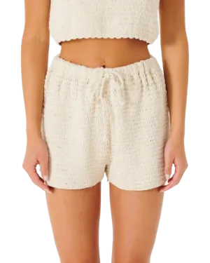 Rip Curl Clothing Oceans Together Crochet Shorts in Off White
