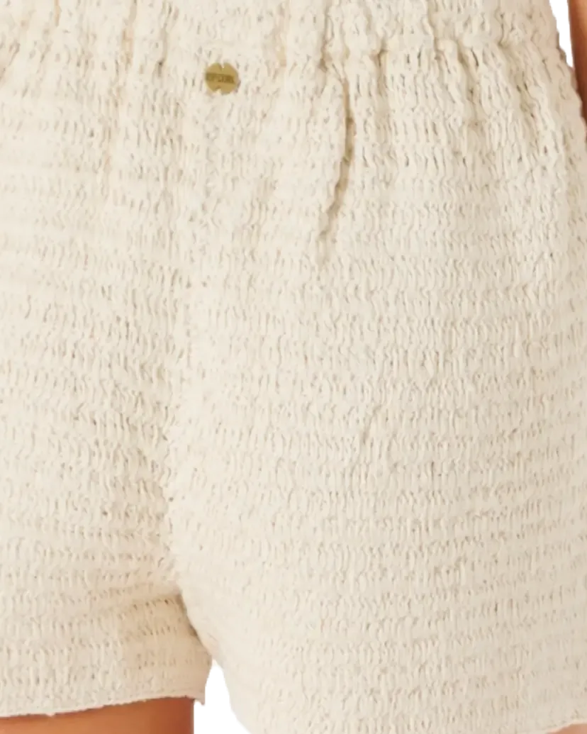 Rip Curl Clothing Oceans Together Crochet Shorts in Off White