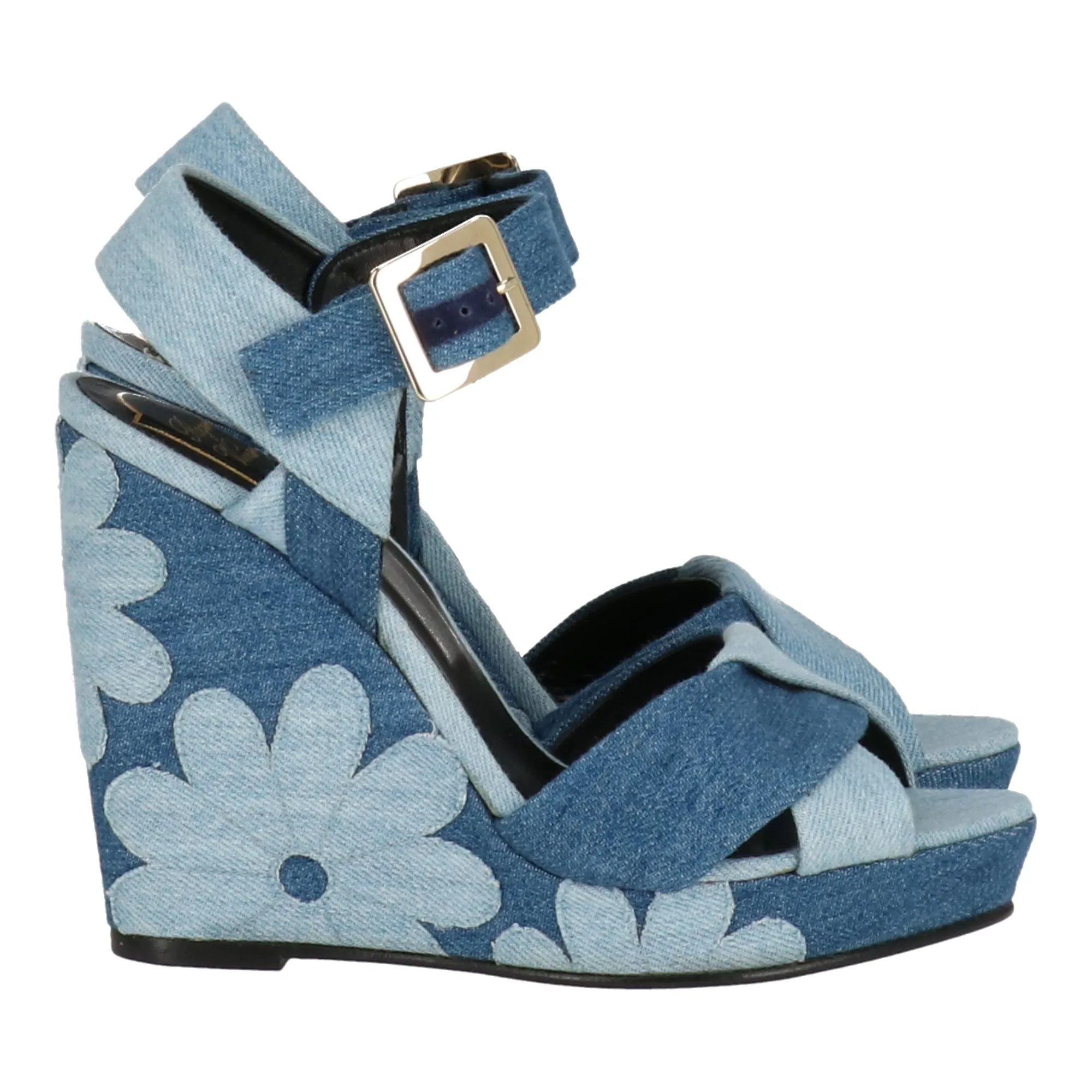 Roger Vivier Womens Blue Multicolored Wedge Shoes_Roger-Vivier