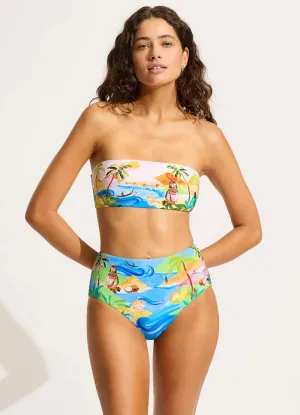Seafolly South Pacific High Waist Hipster Bikini Bottom - Turquoise Seafolly Clothing