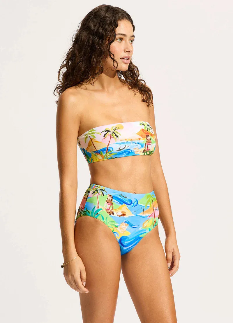 Seafolly South Pacific High Waist Hipster Bikini Bottom - Turquoise Seafolly Clothing