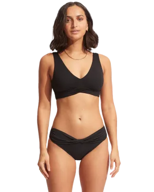Seafolly Women Swimwear Collective Twist Band Hipster Bikini Bottoms in Black